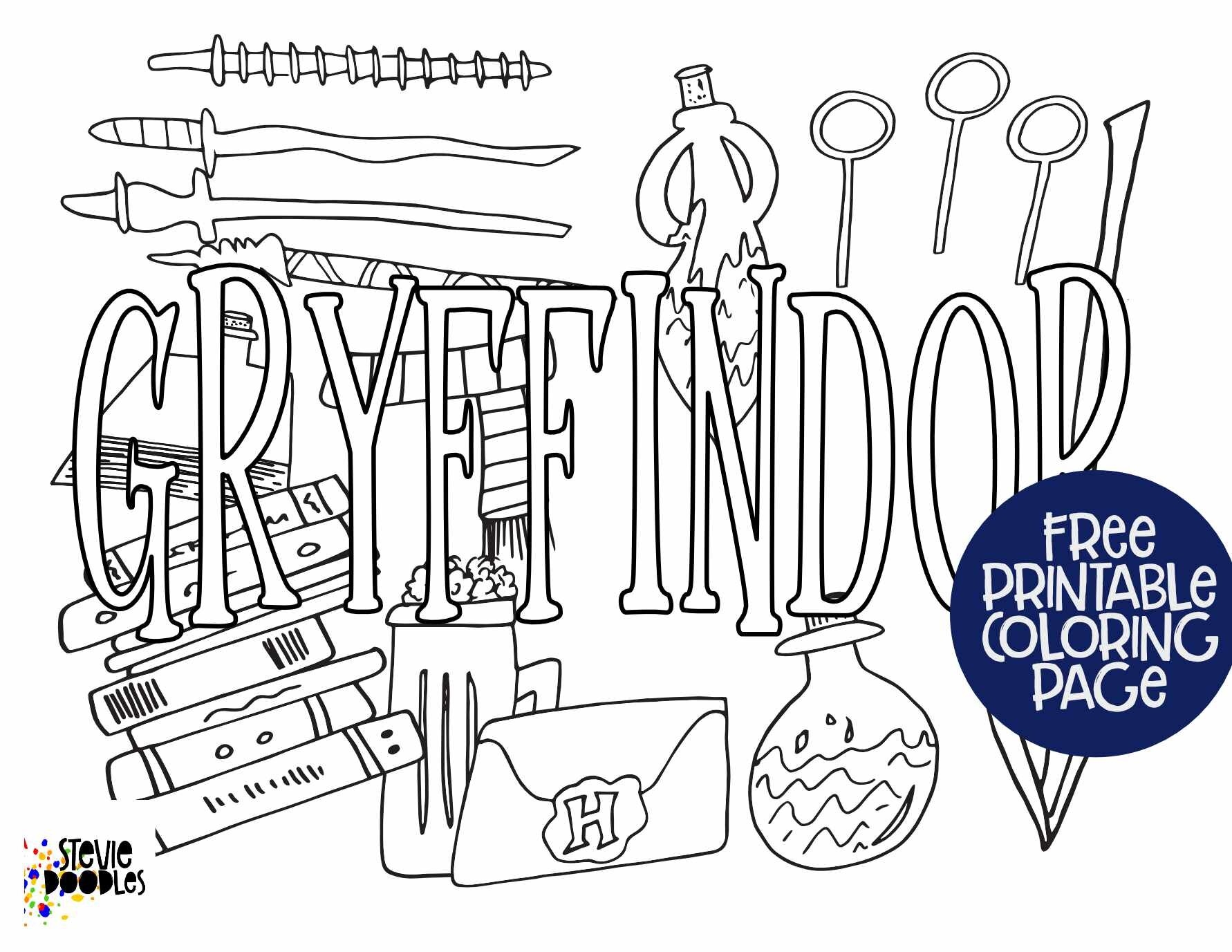 Gryffindor Free Coloring Pages Stevie Doodles