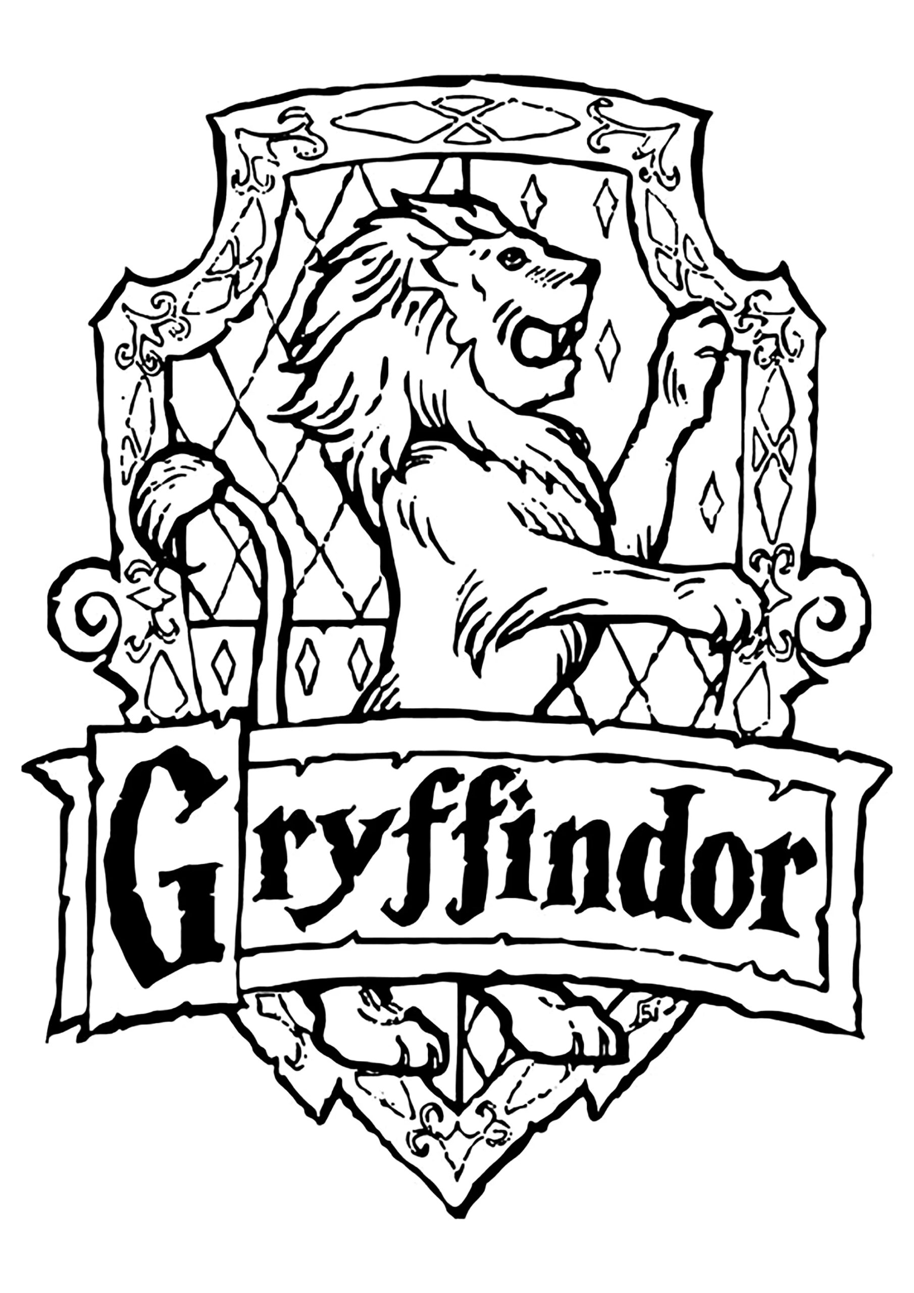 Gryffindor Logo Harry Potter Coloring Pages