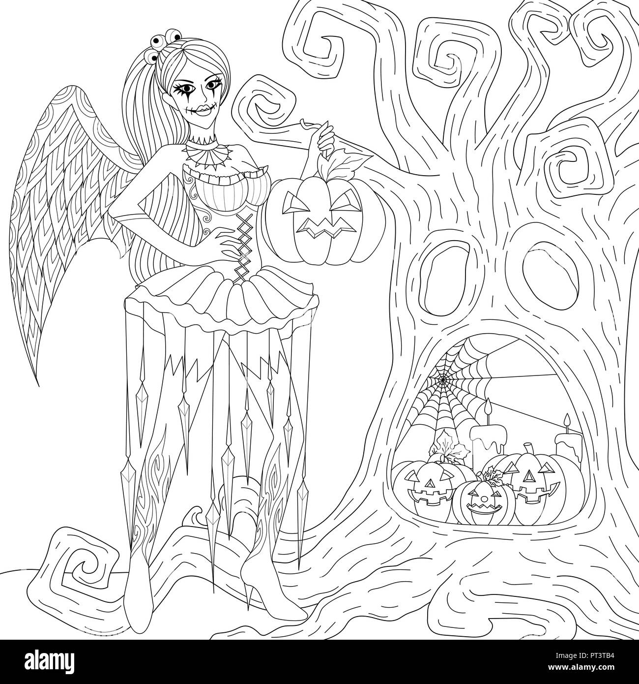 Halloween Girl Coloring Pages