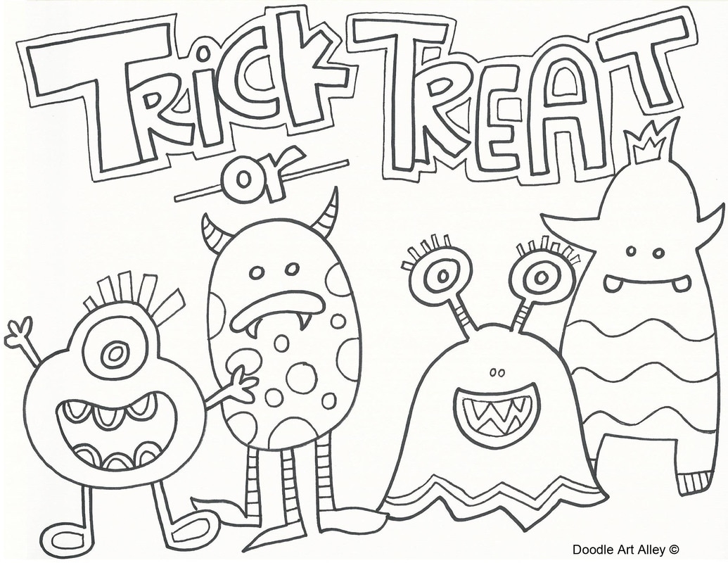 Halloween Coloring Pages DOODLE ART ALLEY