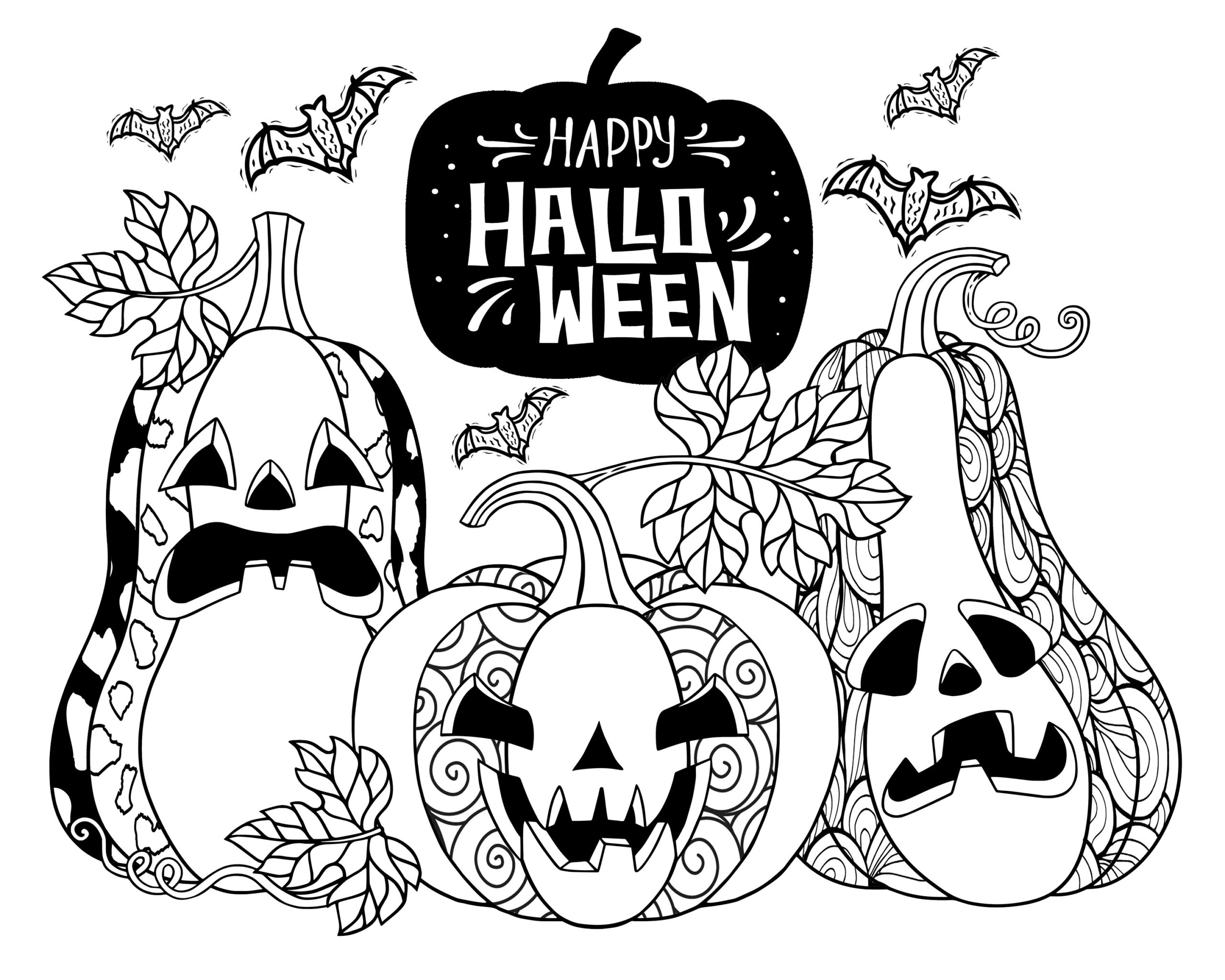 Halloween Coloring Pages For Adults Witch Spooky Pumpkin Ghost Coloring 5 Page Bundle Downloadable Printable Coloring Sheets For Adults Etsy