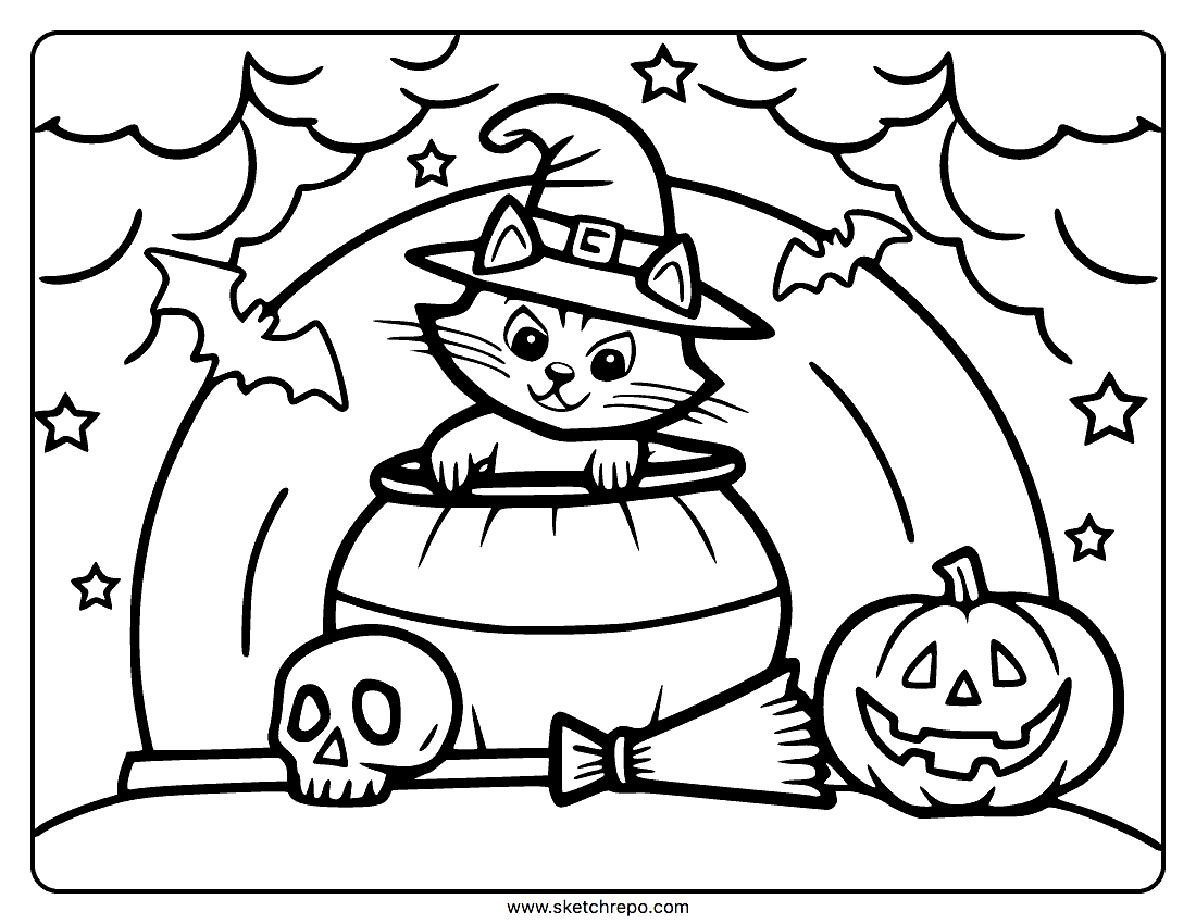 Halloween Coloring Pages Sketch Repo