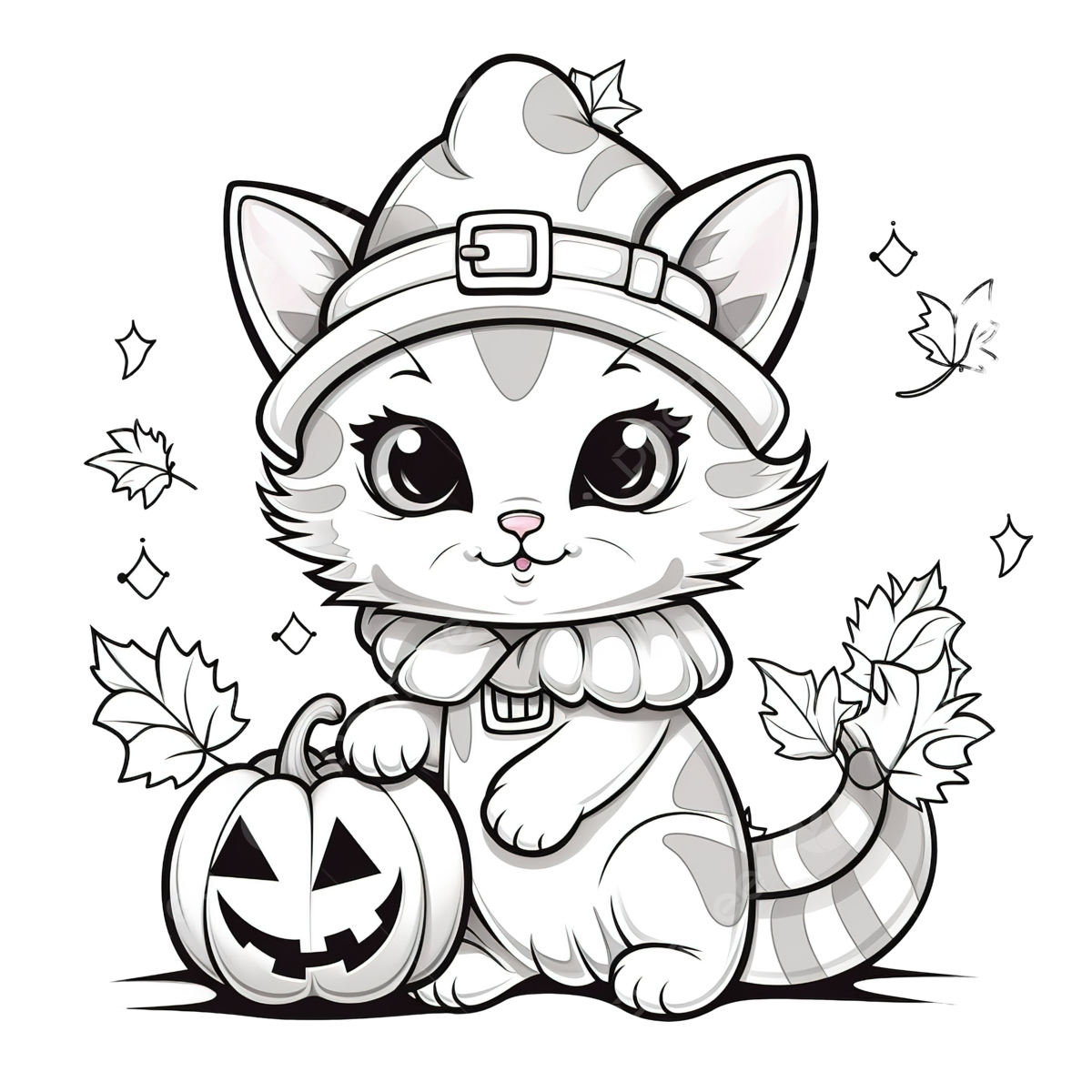 Halloween Cute Cat Line Art Illustration For Coloring Page Cat Drawing Halloween Drawing Rat Drawing PNG Transparent Image And Clipart For Free Download