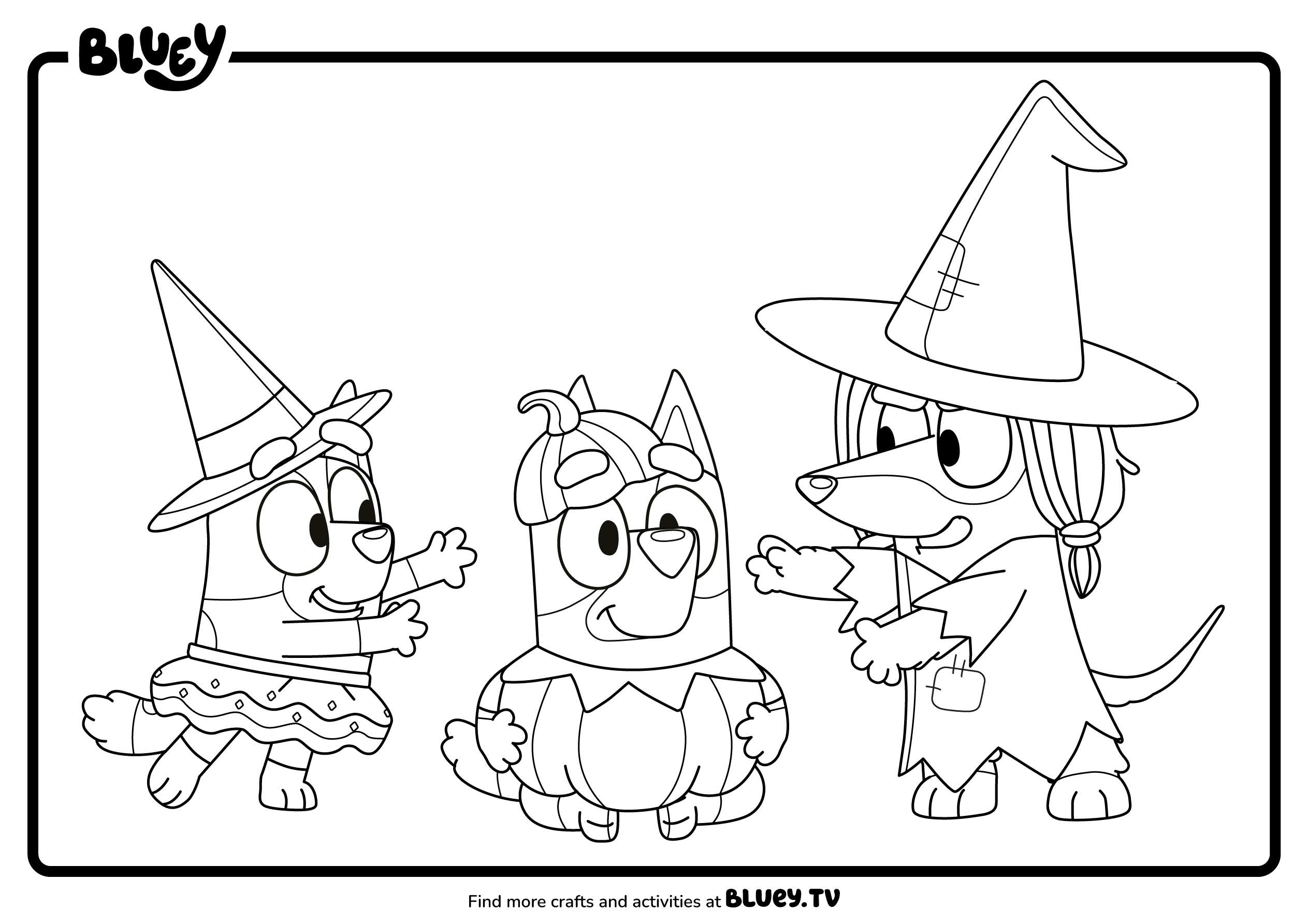 Halloween Friends Colouring Sheets Bluey Official Website
