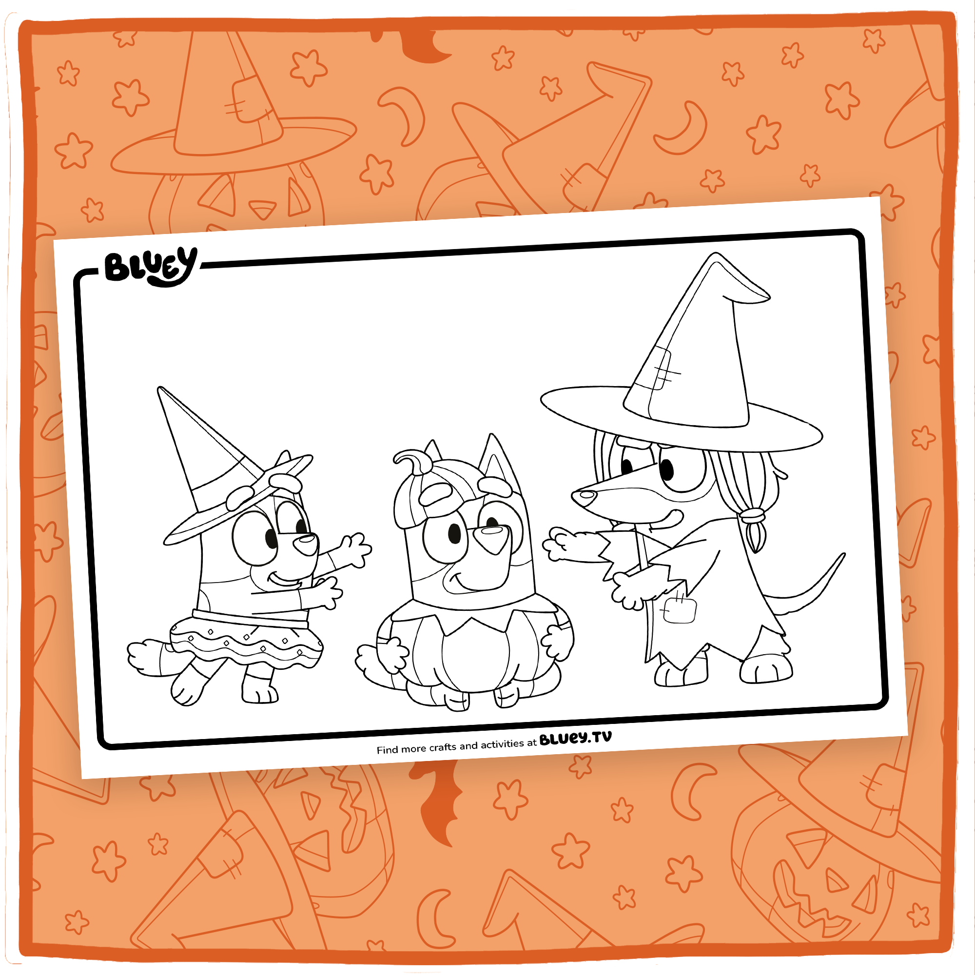 Halloween Friends Colouring Sheets Bluey Official Website