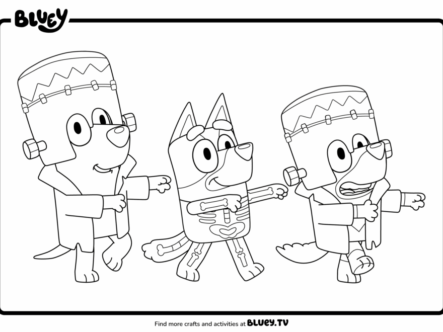 Halloween Friends Colouring Sheets Bluey Official Website