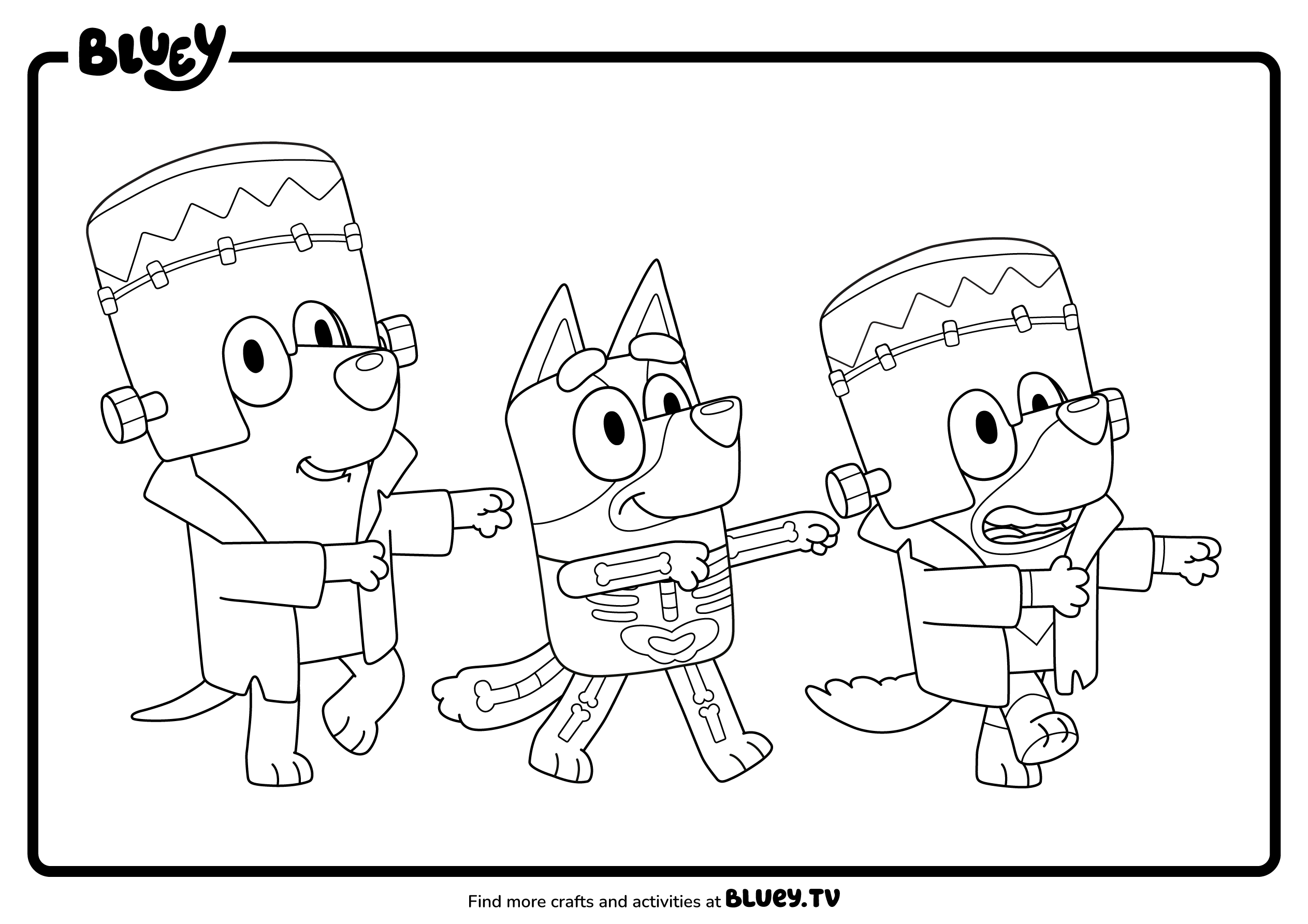 Halloween Friends Colouring Sheets Bluey Official Website
