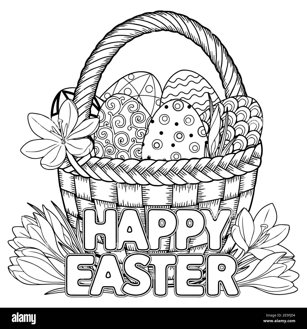 Easter Basket Coloring Pages Easter Basket Coloring Pages