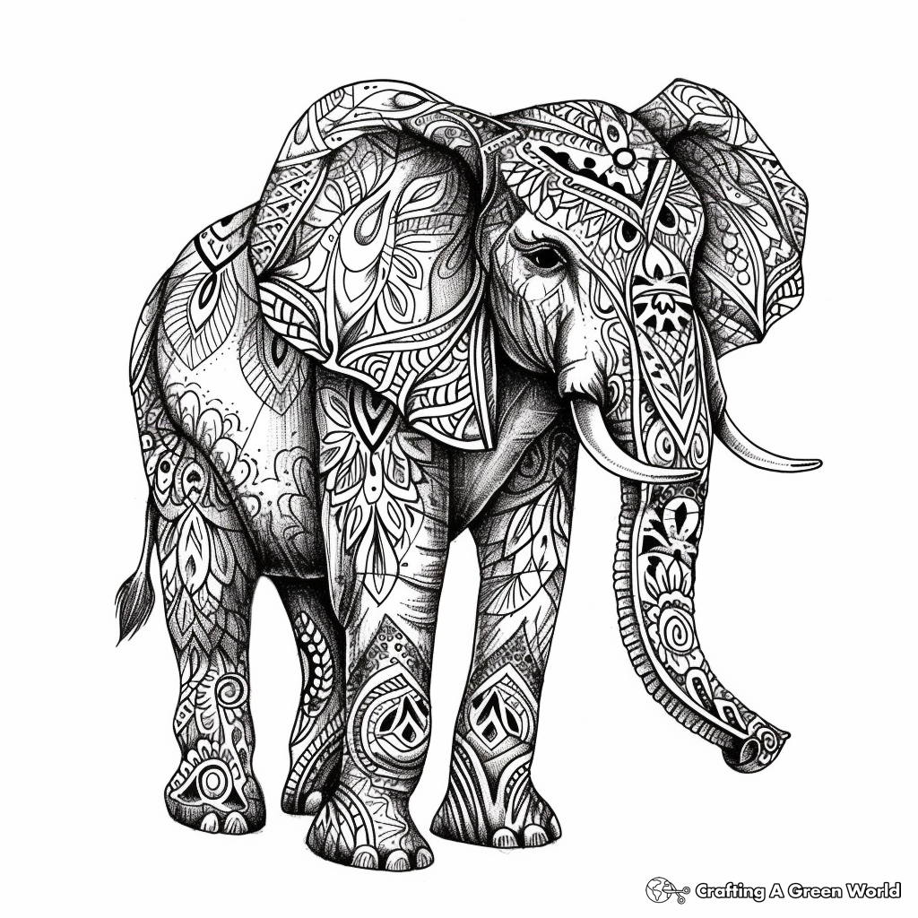 Complex Elephant Coloring Pages