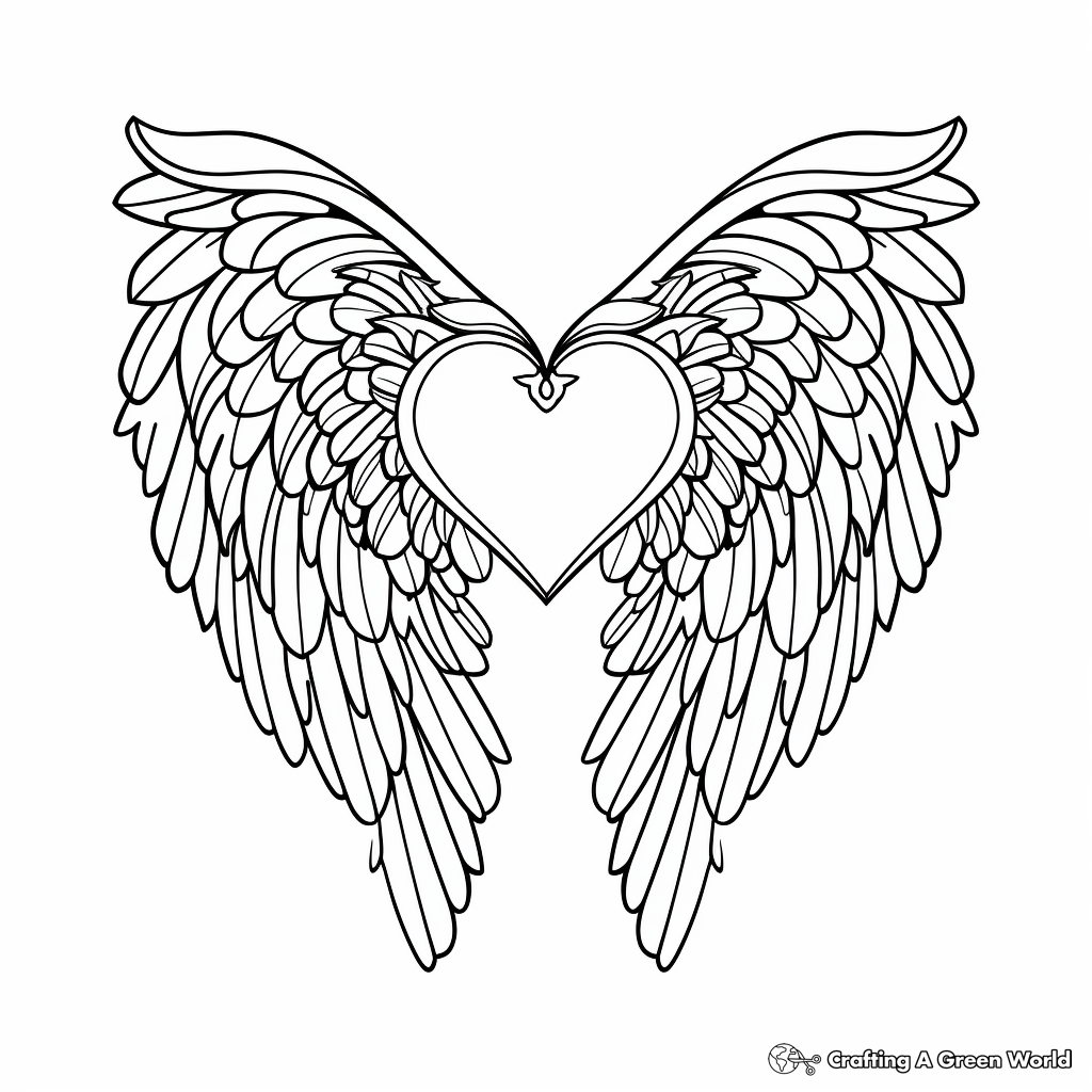 Heart With Wings Coloring Pages Free Printable 