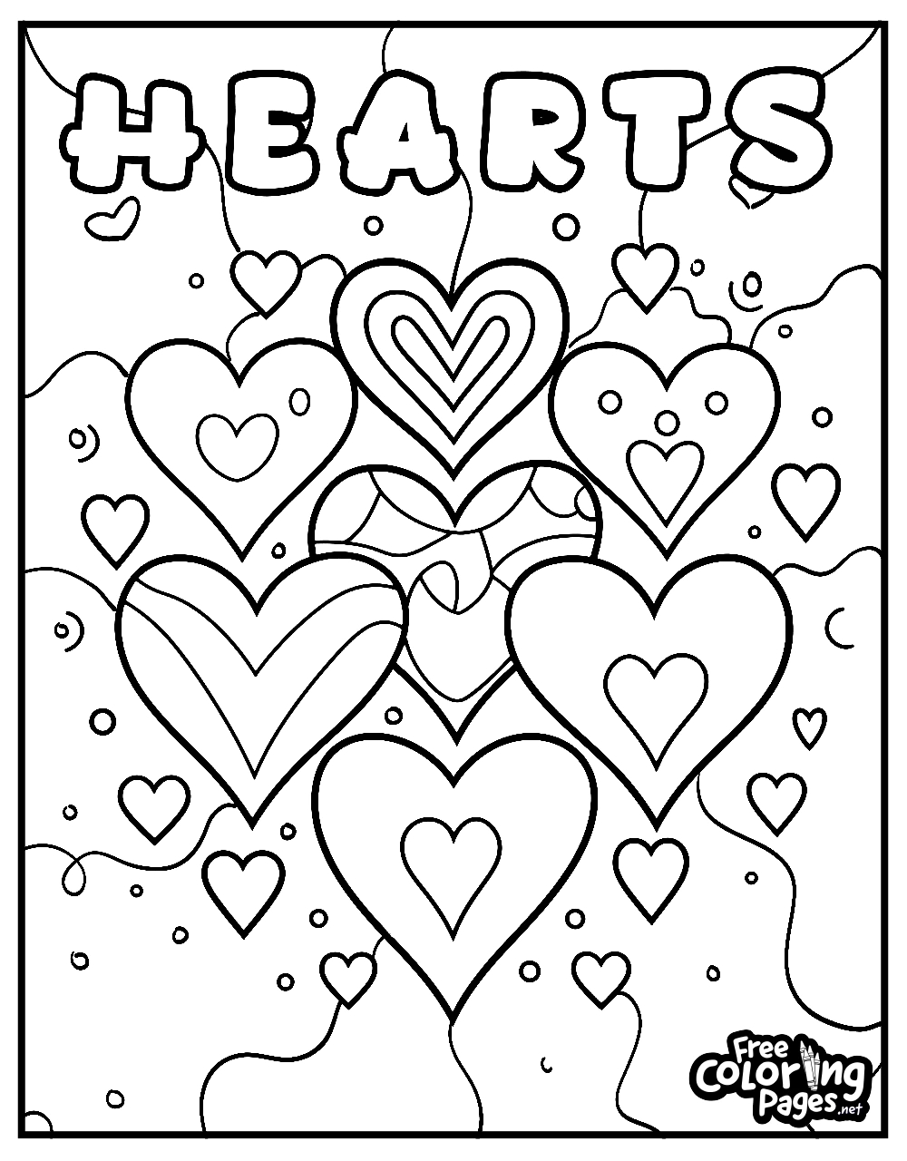 Small Heart Coloring Pages Printable