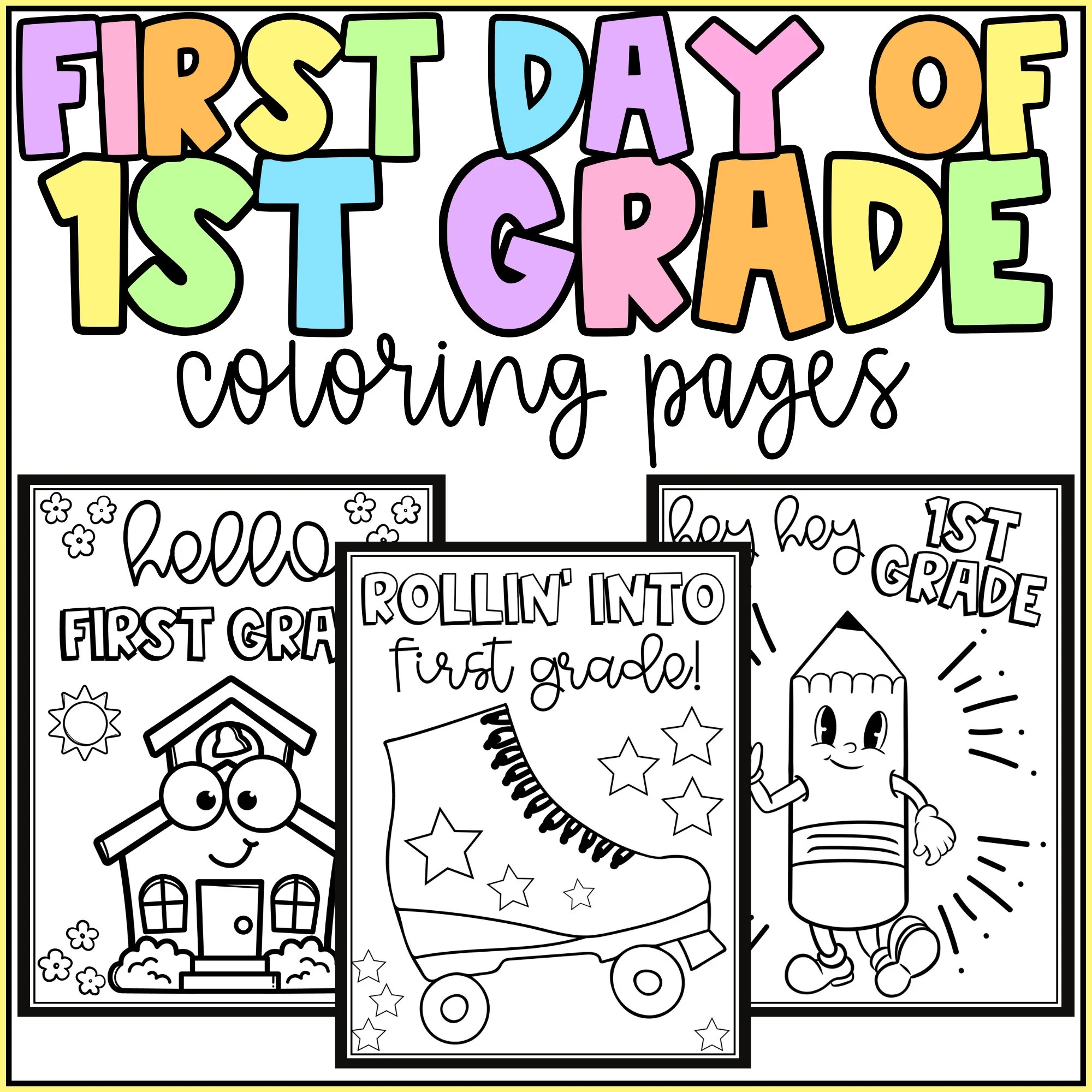 Hello First Grade Coloring Pages First Day Of 1st Grade Activity Low Prep Etsy