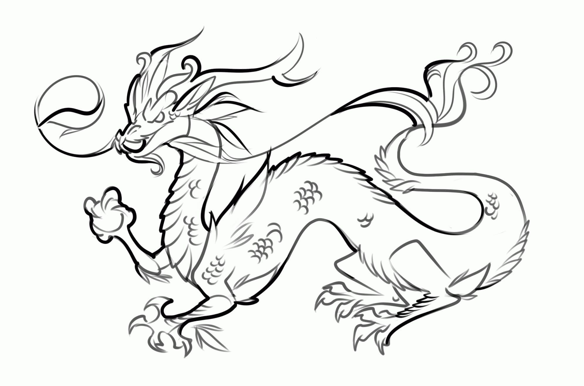 Hilarious Chinese Dragon Coloring Page Download Print Or Color Online For Free