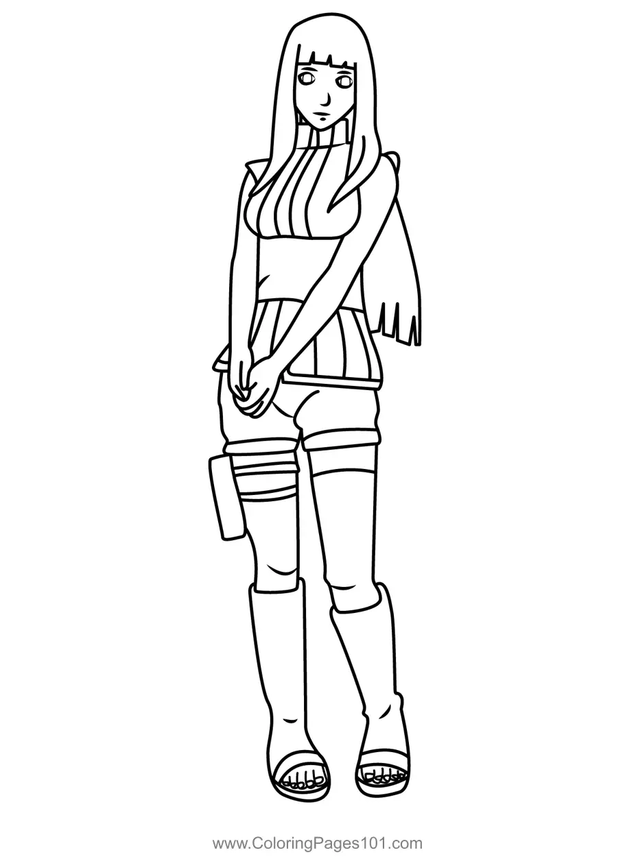 Hinata Hyuga Naruto Coloring Page For Kids Free Naruto Printable Coloring Pages Online For Kids ColoringPages101 Coloring Pages For Kids