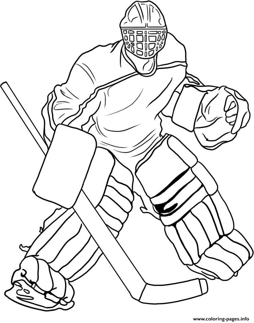 Hockey Goalie Coloring Page Printable