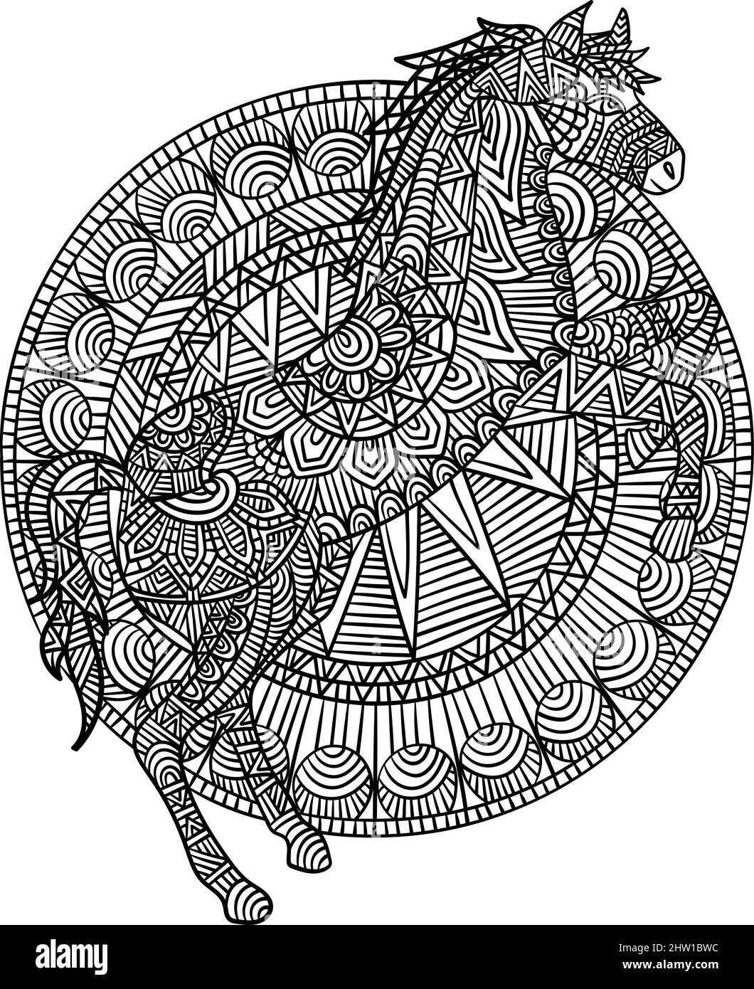 Horse Mandala Coloring Pages For Adults Stock Vector Image Art Alamy Horse Mandala Coloring Pages For Adults Stock Vector Image Art Alamy