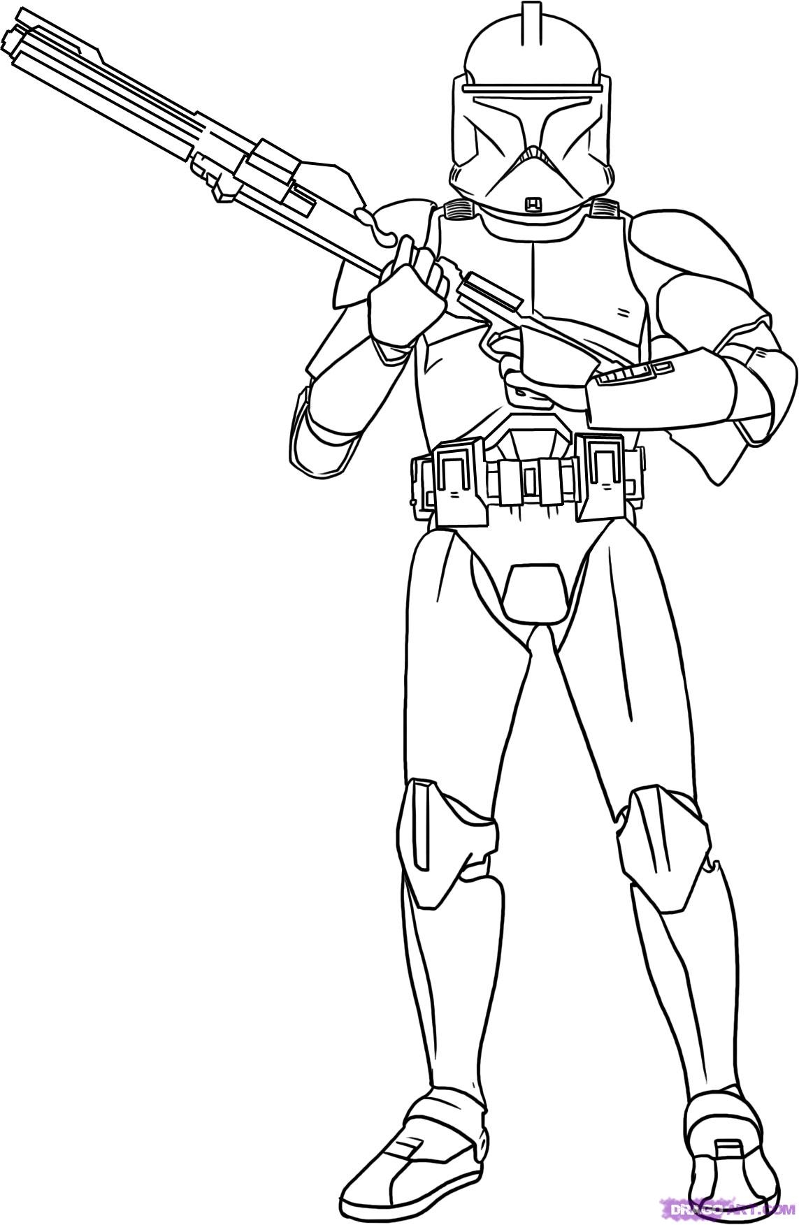 Star Wars Clone Trooper Squad Coloring Pages