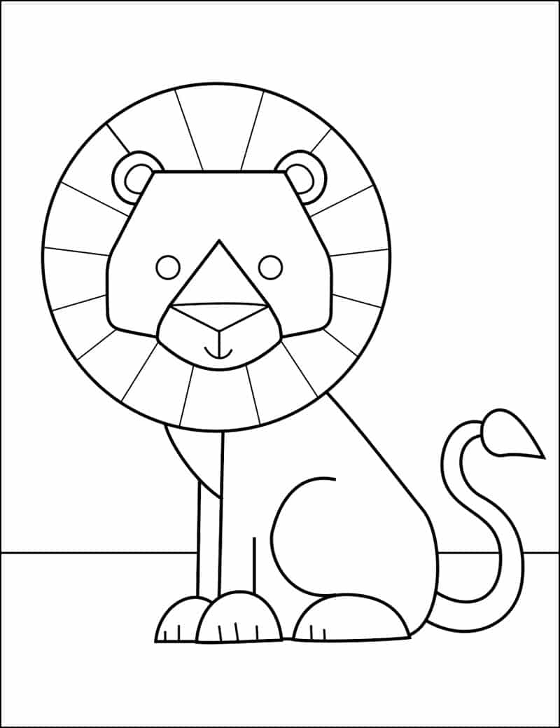 Lion Coloring Pages Easy