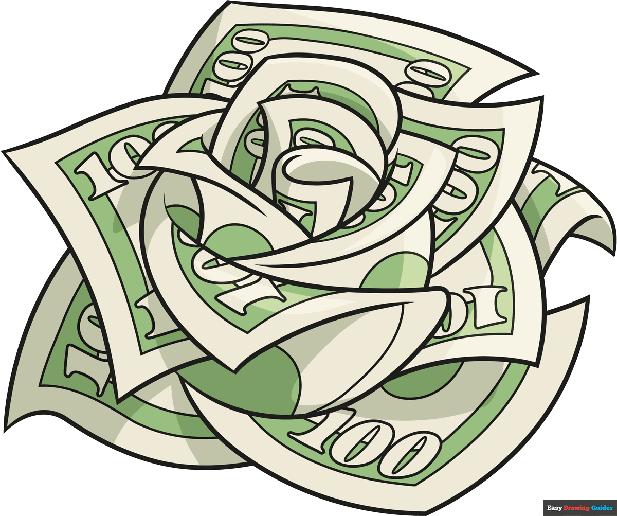 How To Draw A Money Rose Really Easy Drawing Tutorial