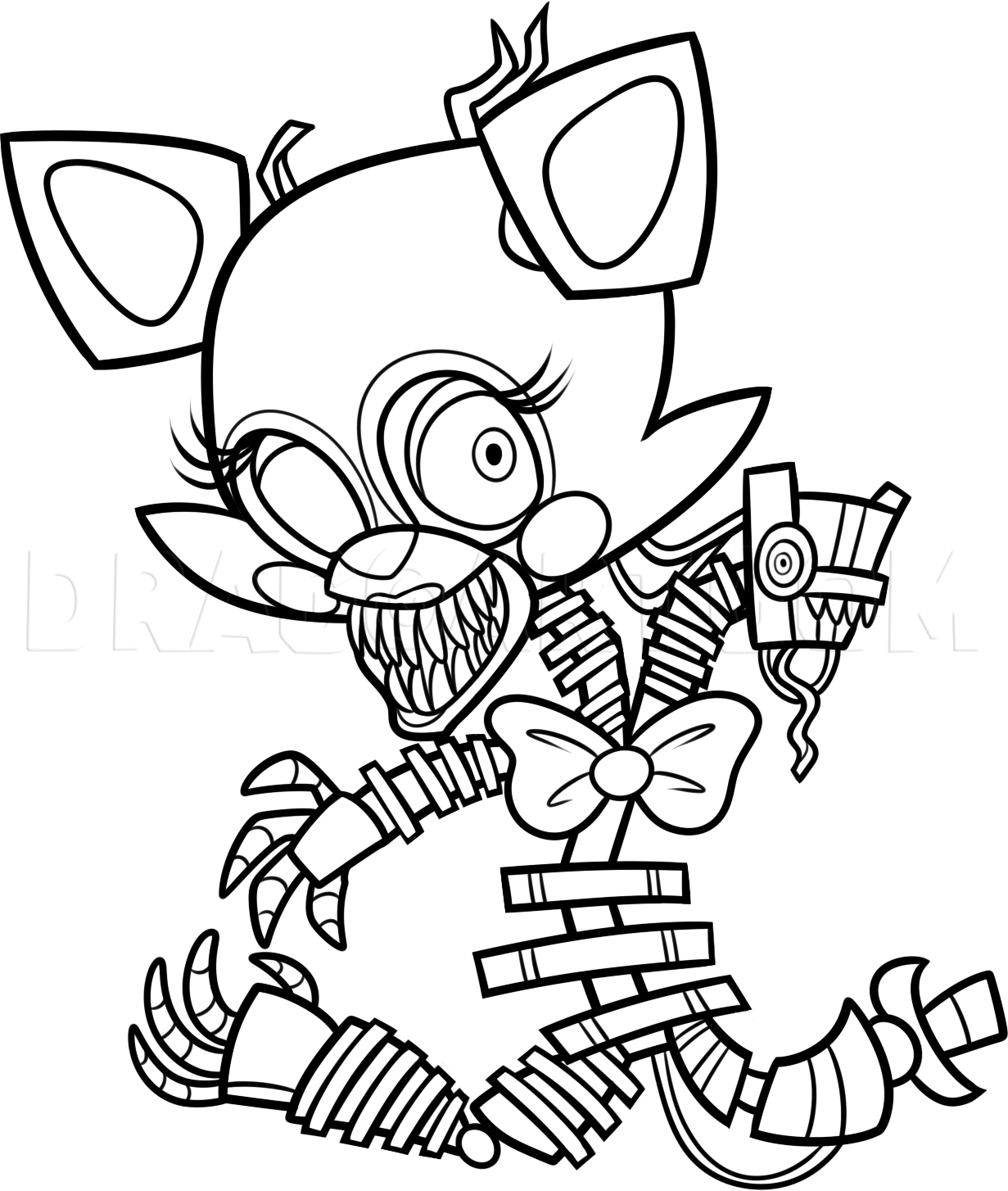 How To Draw Chibi Mangle From Five Nights At Freddys 2 Drawing Step By Step By Dawn DragoArt