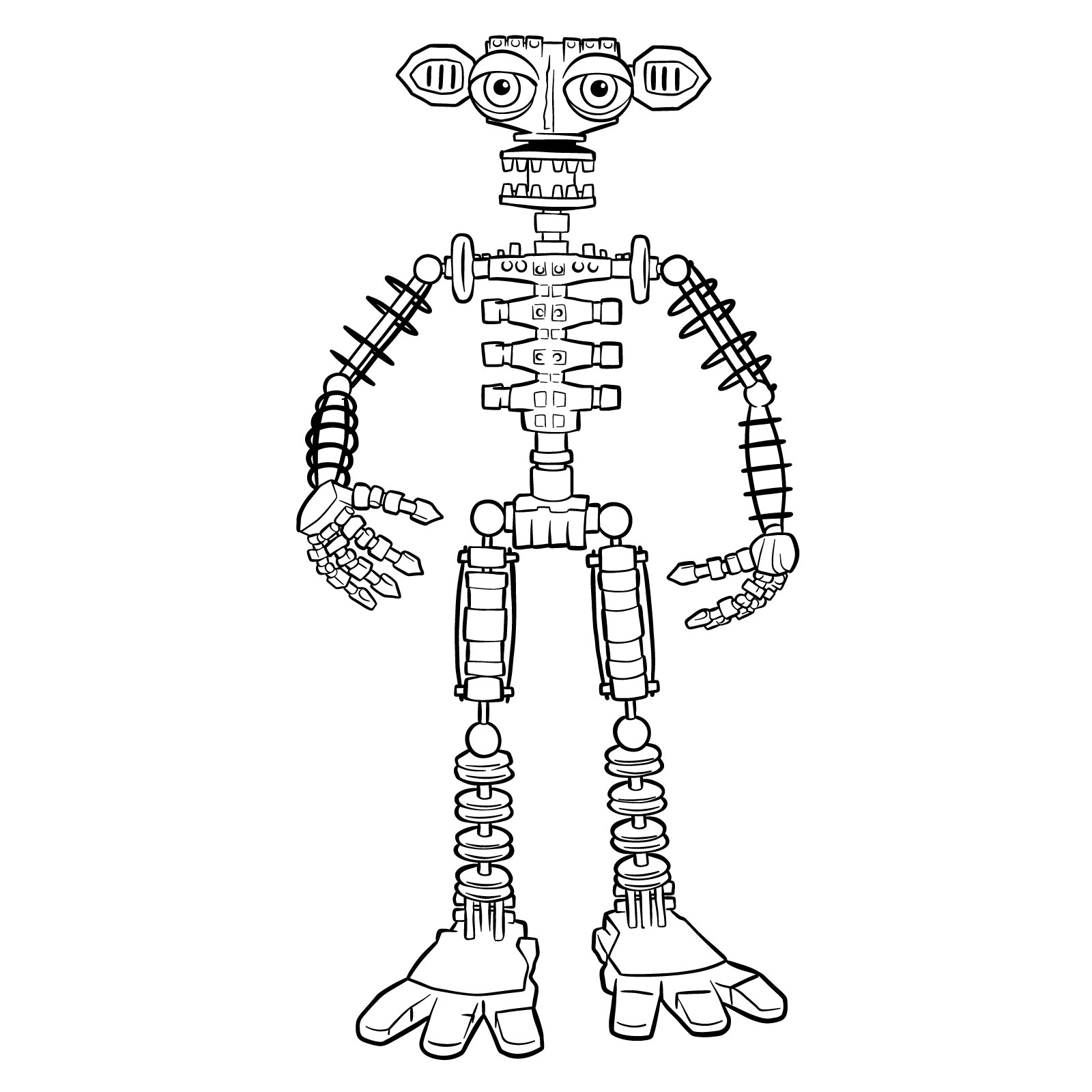 How To Draw Endo 02 FNaF Sketchok Easy Drawing Guides