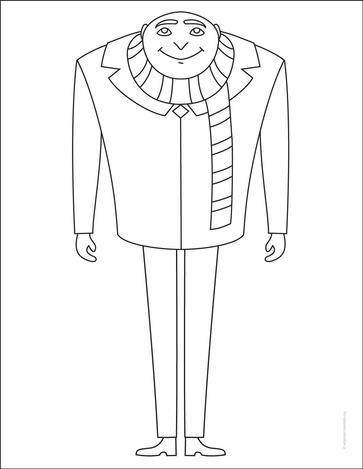 How To Draw Gru From Despicable Me Easy Step by Step Art Project For Kids
