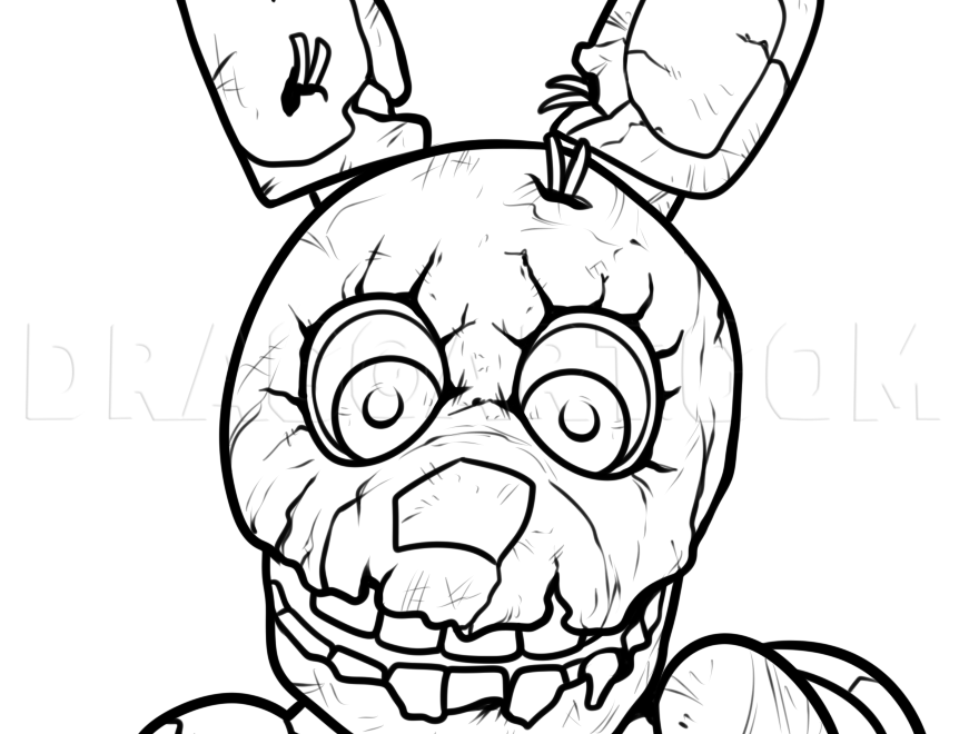 How To Draw Springtrap From Five Nights At Freddys 3 Drawing Step By Step By Dawn DragoArt