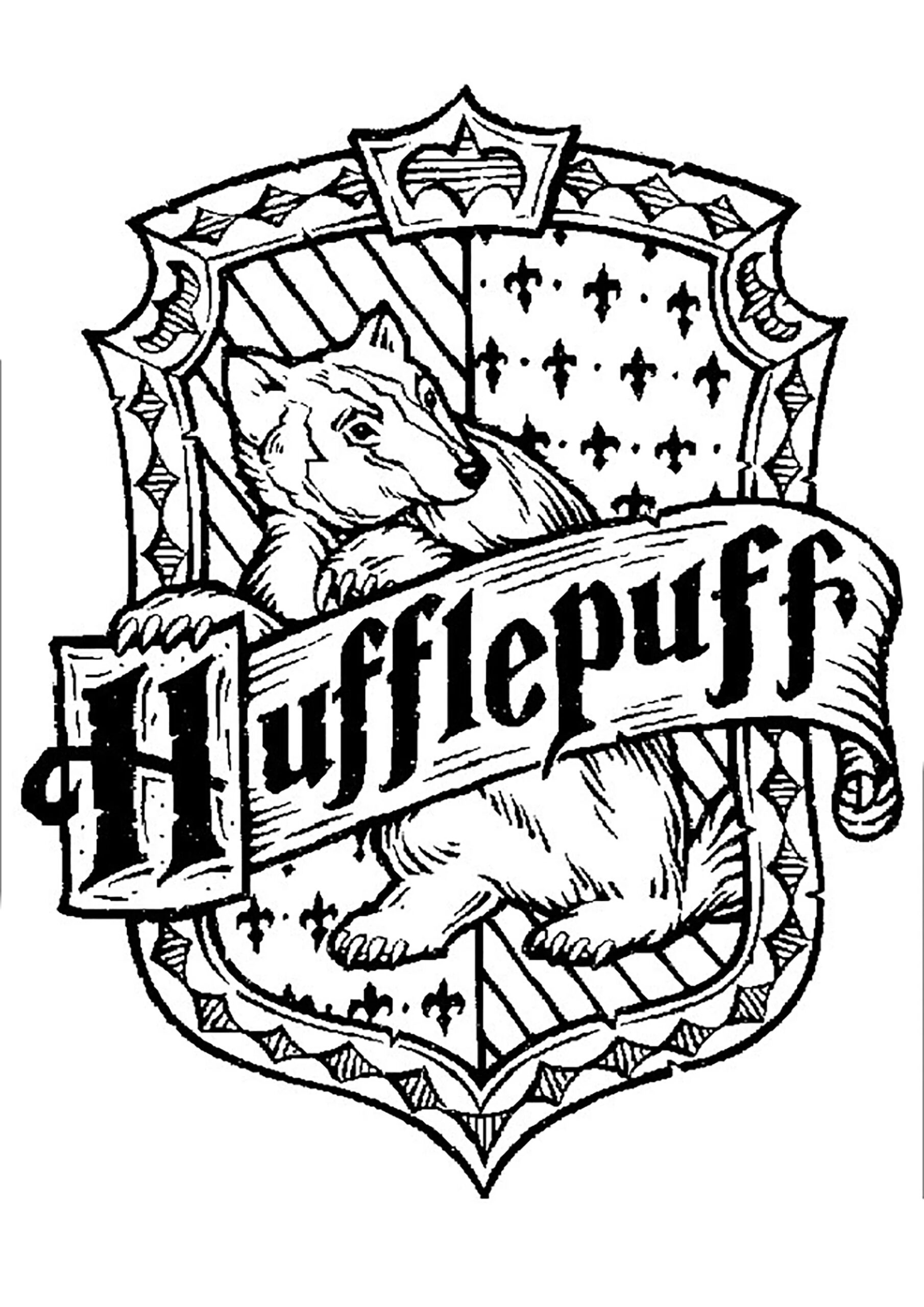 Hufflepuff Logo Harry Potter Coloring Pages