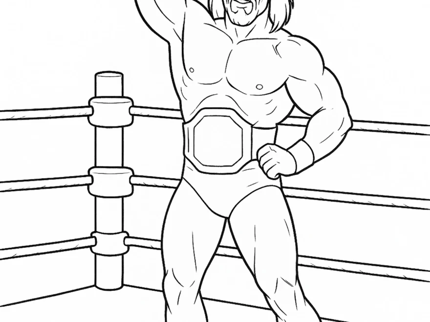 Hulk Hogan In Battle WWE Coloring Pages