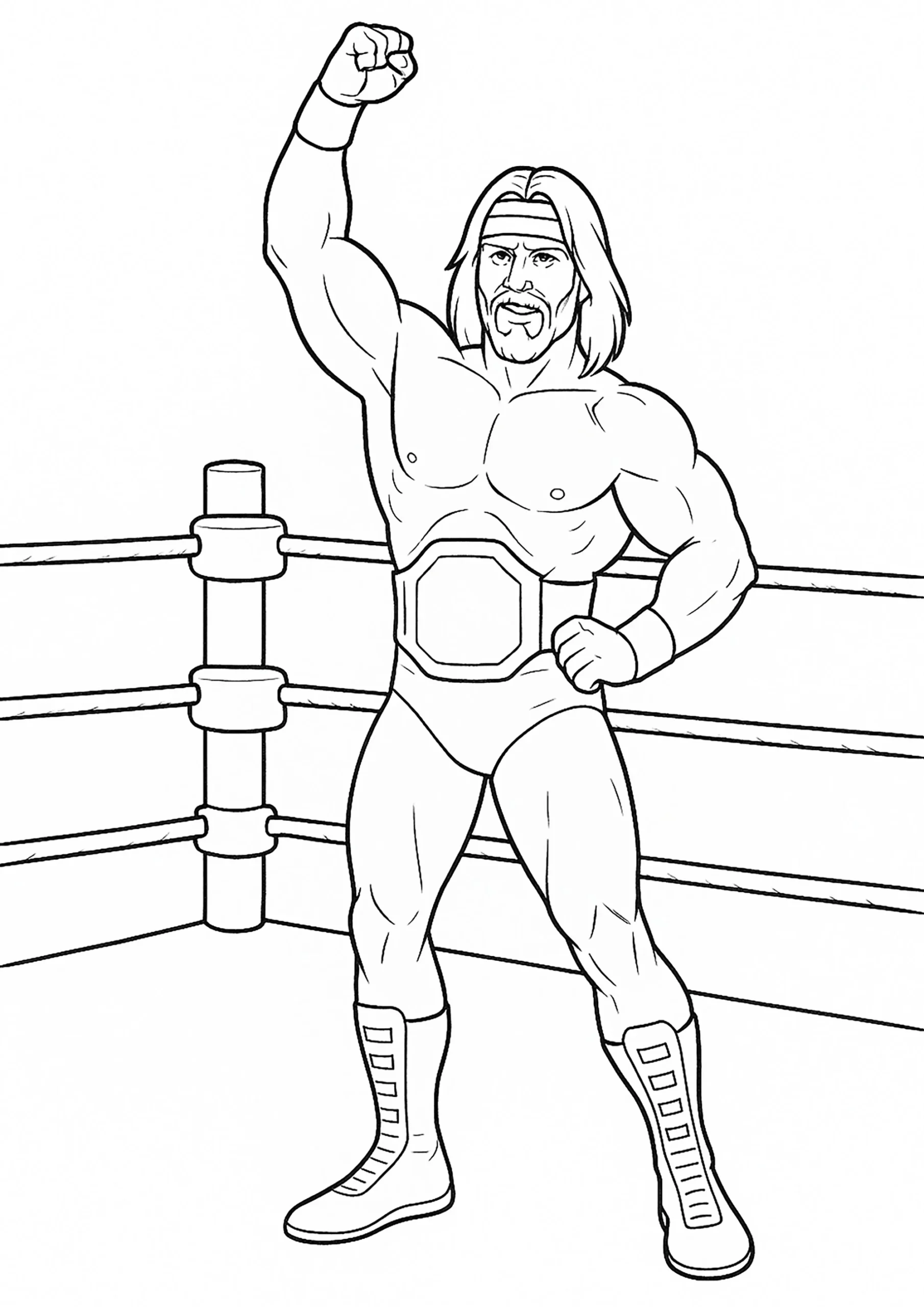 Hulk Hogan In Battle WWE Coloring Pages