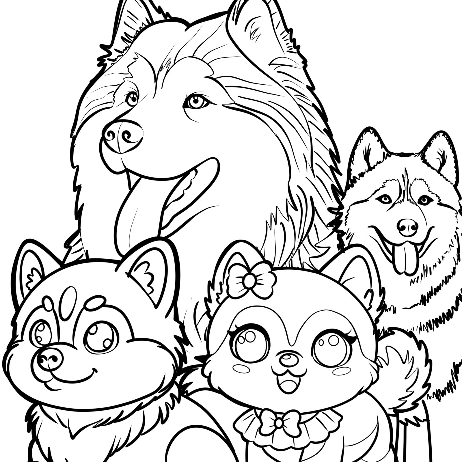 Husky Dog Free Coloring Pages