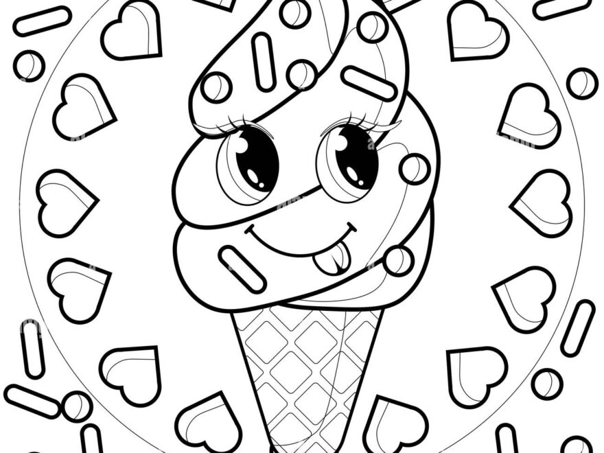 Ice Cream Coloring Page For Kids Hi res Stock Photography And Images Alamy