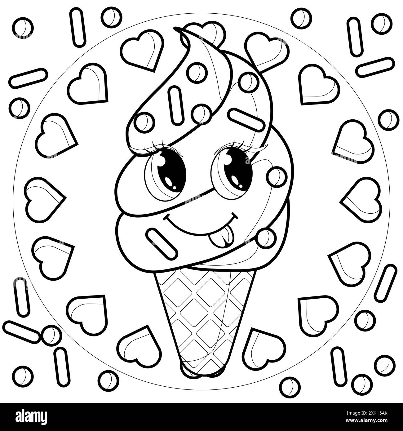 Ice Cream Coloring Page For Kids Hi res Stock Photography And Images Alamy