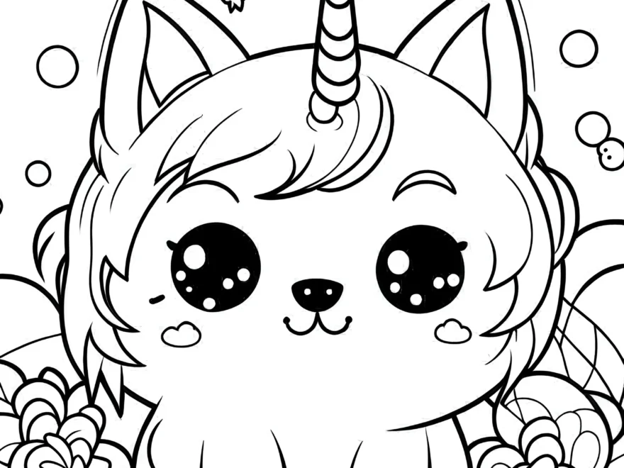 Imagine A Kawaii Cat Unicorn Coloring Gallery Stablecog