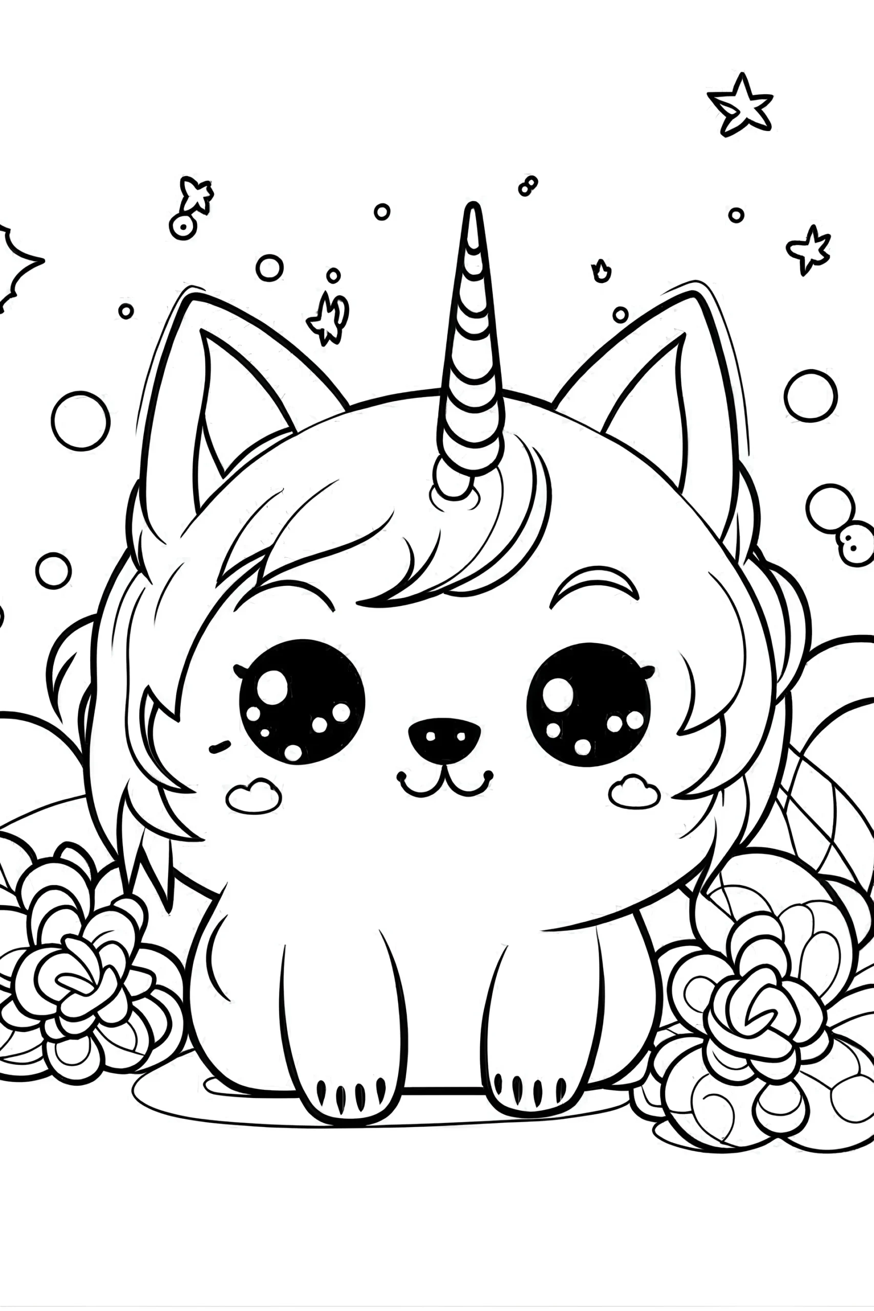 Imagine A Kawaii Cat Unicorn Coloring Gallery Stablecog