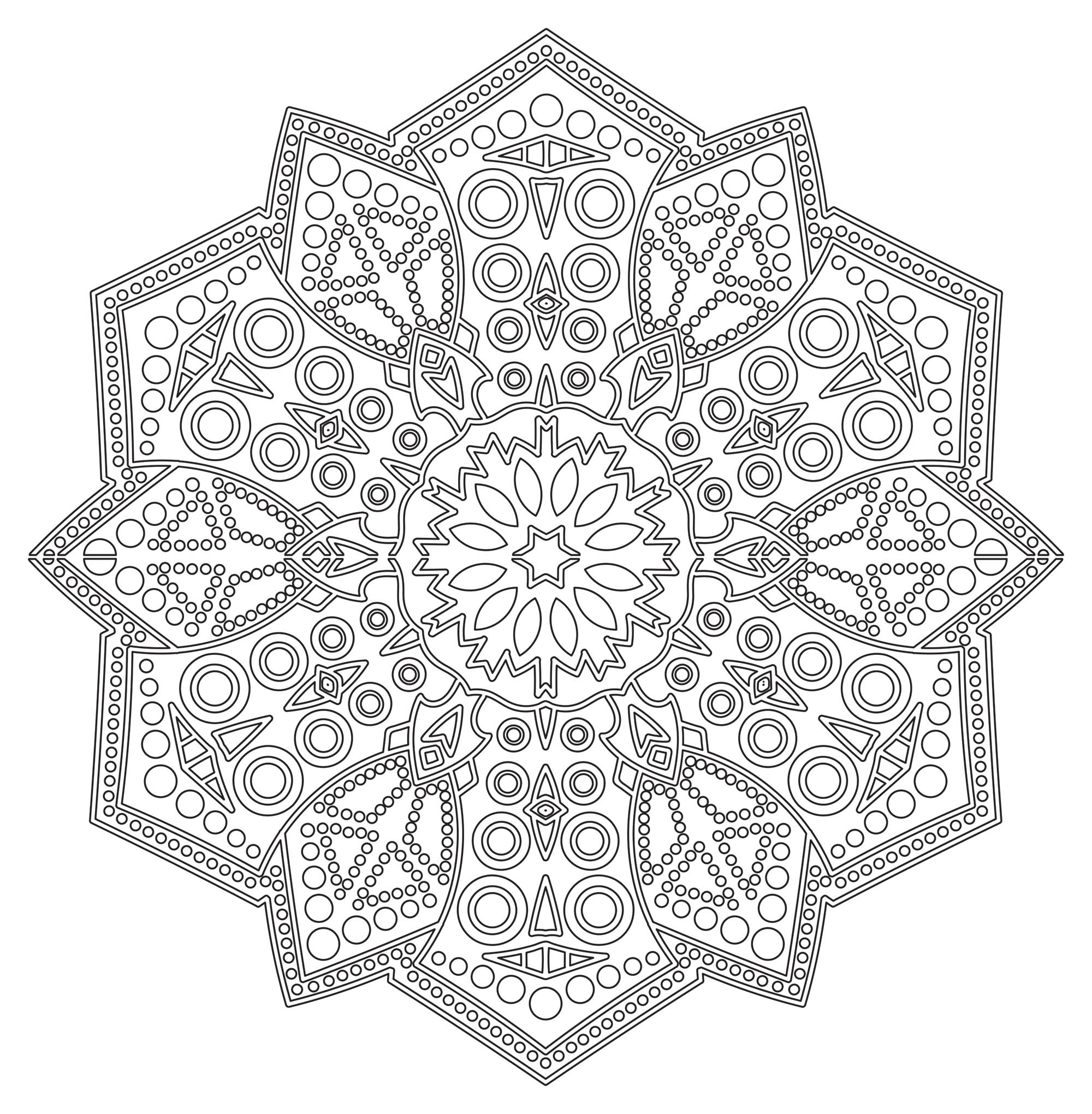 Hard Mandala Art Coloring Pages