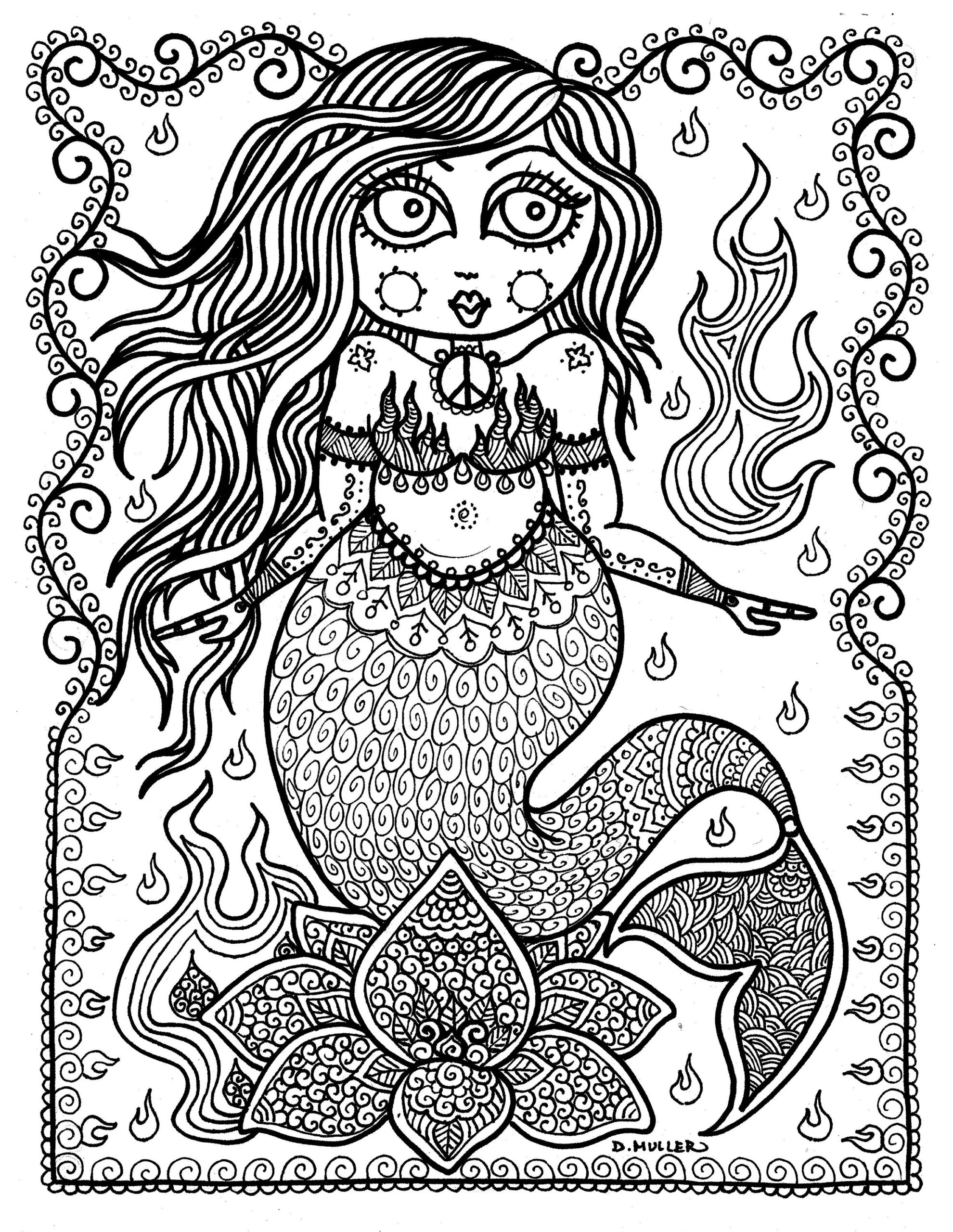 Instant Download Chubby Memaid Coloring Book Adult Coloring Digital Coloring Digi Stamp Color Pages Digital Coloring Pages Etsy