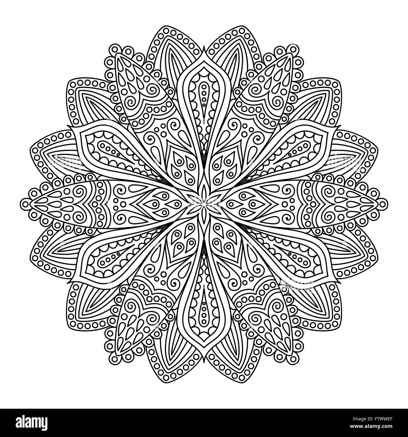 Intricate Flower Coloring Page Stock Vector Image Art Alamy