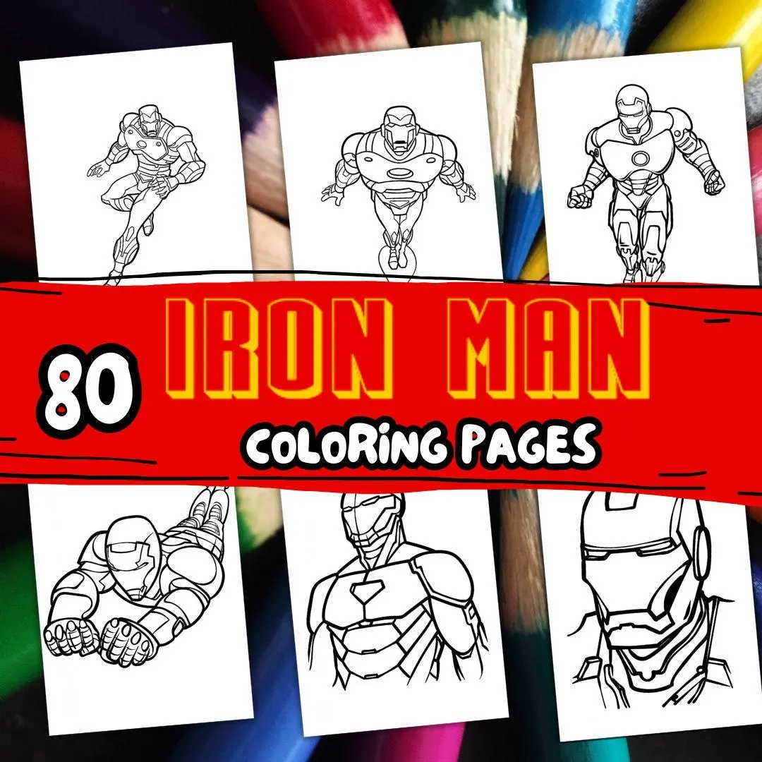 Iron Man Coloring Pages Etsy