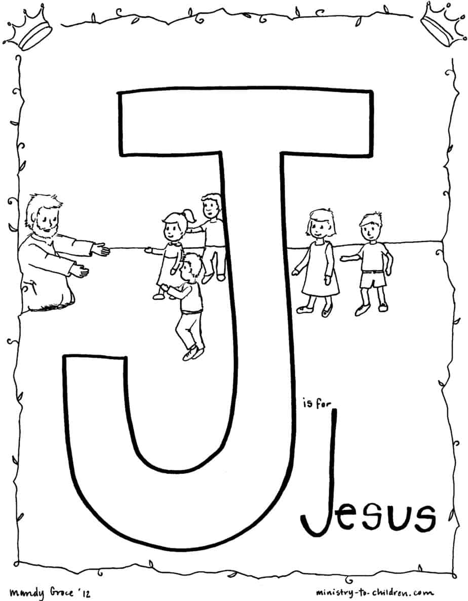 J Is For JESUS Bible Alphabet Coloring Page J Is For JESUS Bible Alphabet Coloring Page