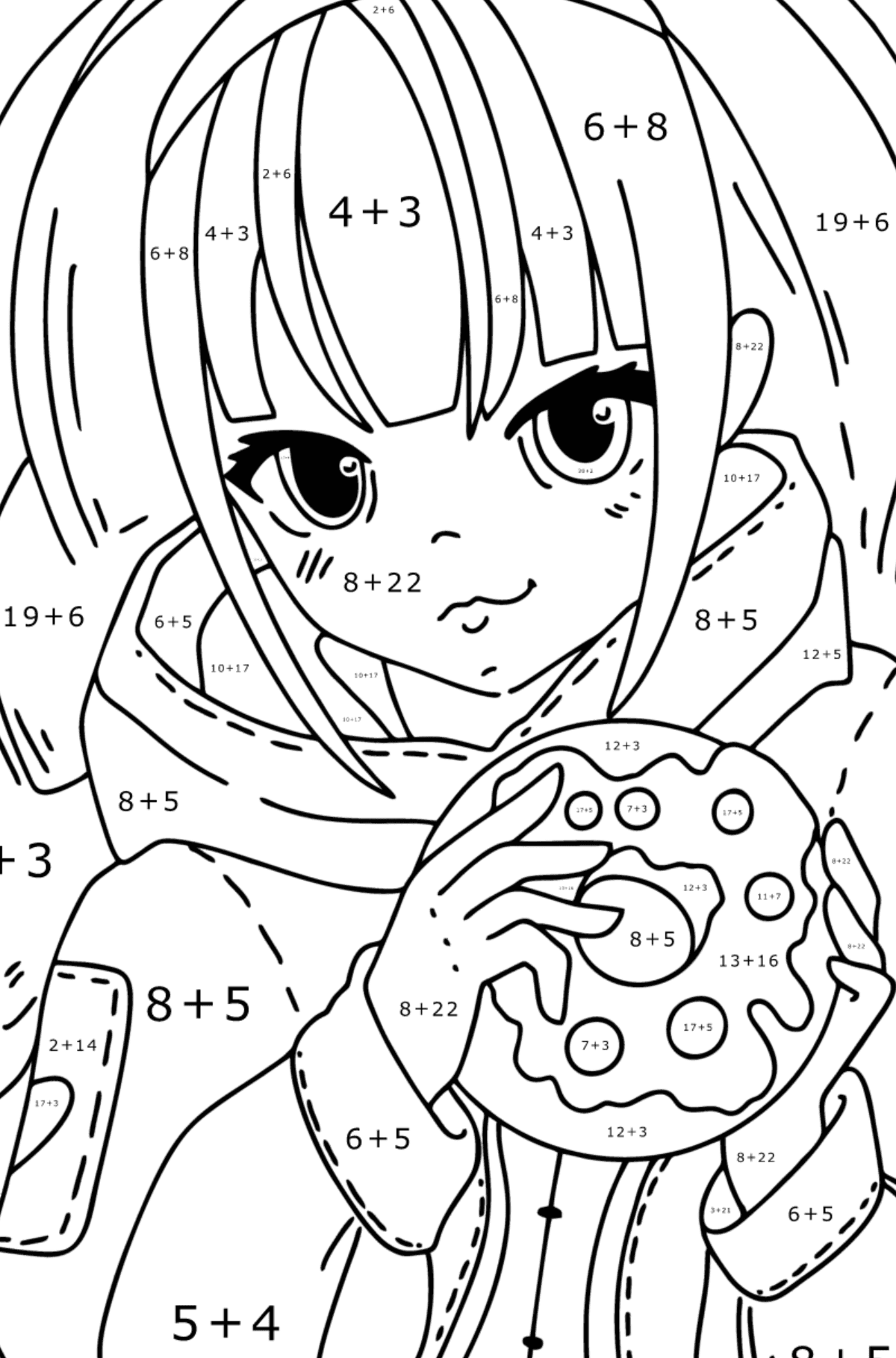 Japanese Anime Girl Coloring Page Online And Print For Free 