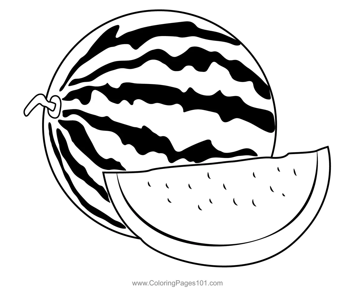 Juicy Watermelon Coloring Page For Kids Free Watermelon Printable Coloring Pages Online For Kids ColoringPages101 Coloring Pages For Kids