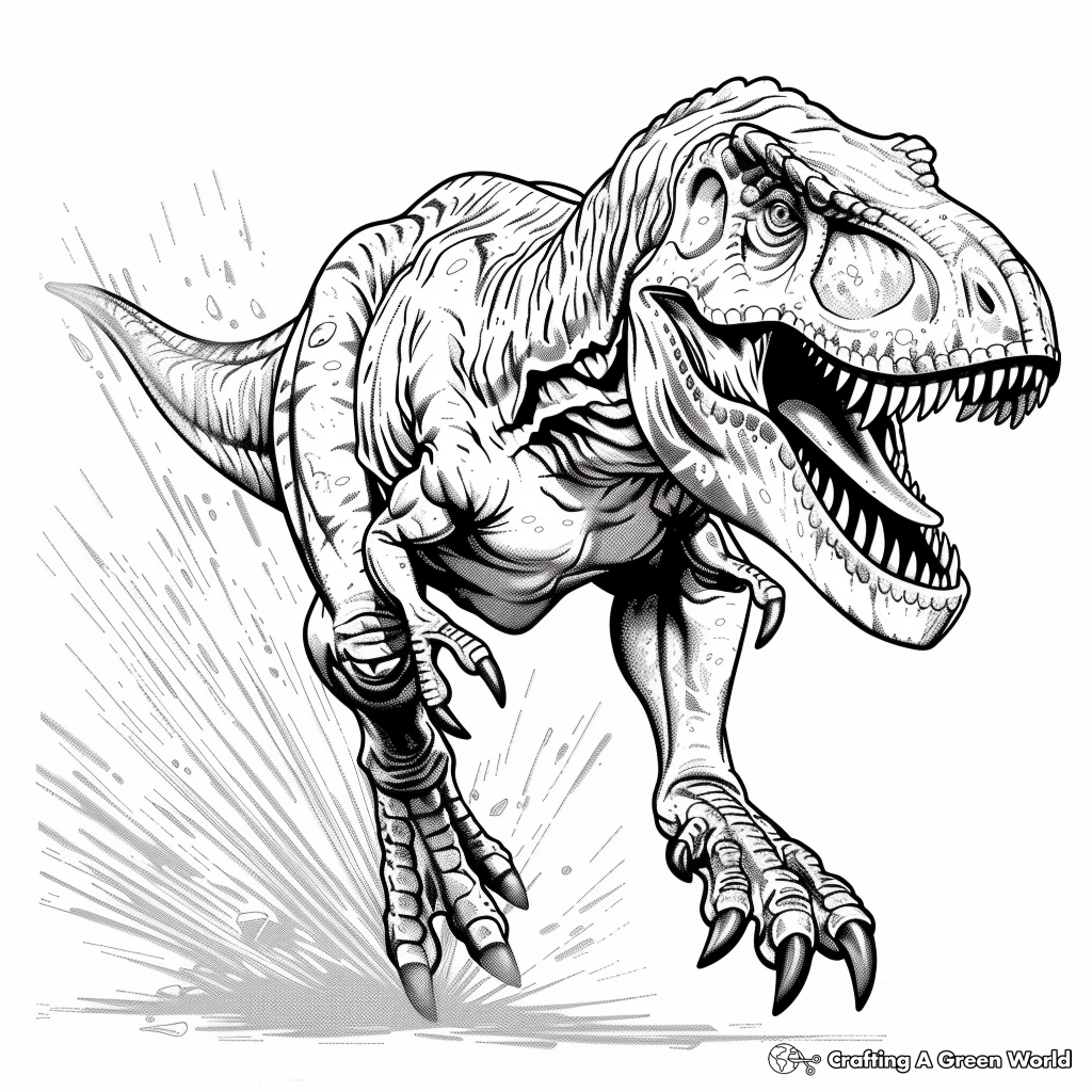 Jurassic World T Rex Coloring Pages Free Printable 