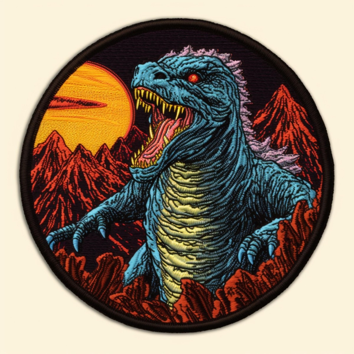 Kaiju Monster Patch Iron on Applique Creature Badge Monsterverse Lizard Manga EBay