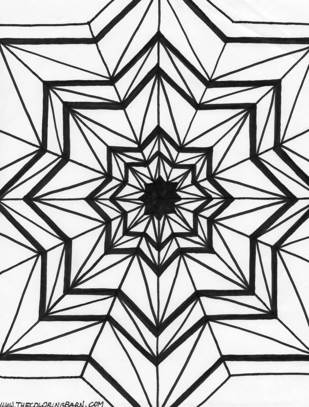 Kaleidoscope Coloring Pages Free Printable Sheets The Coloring Barn