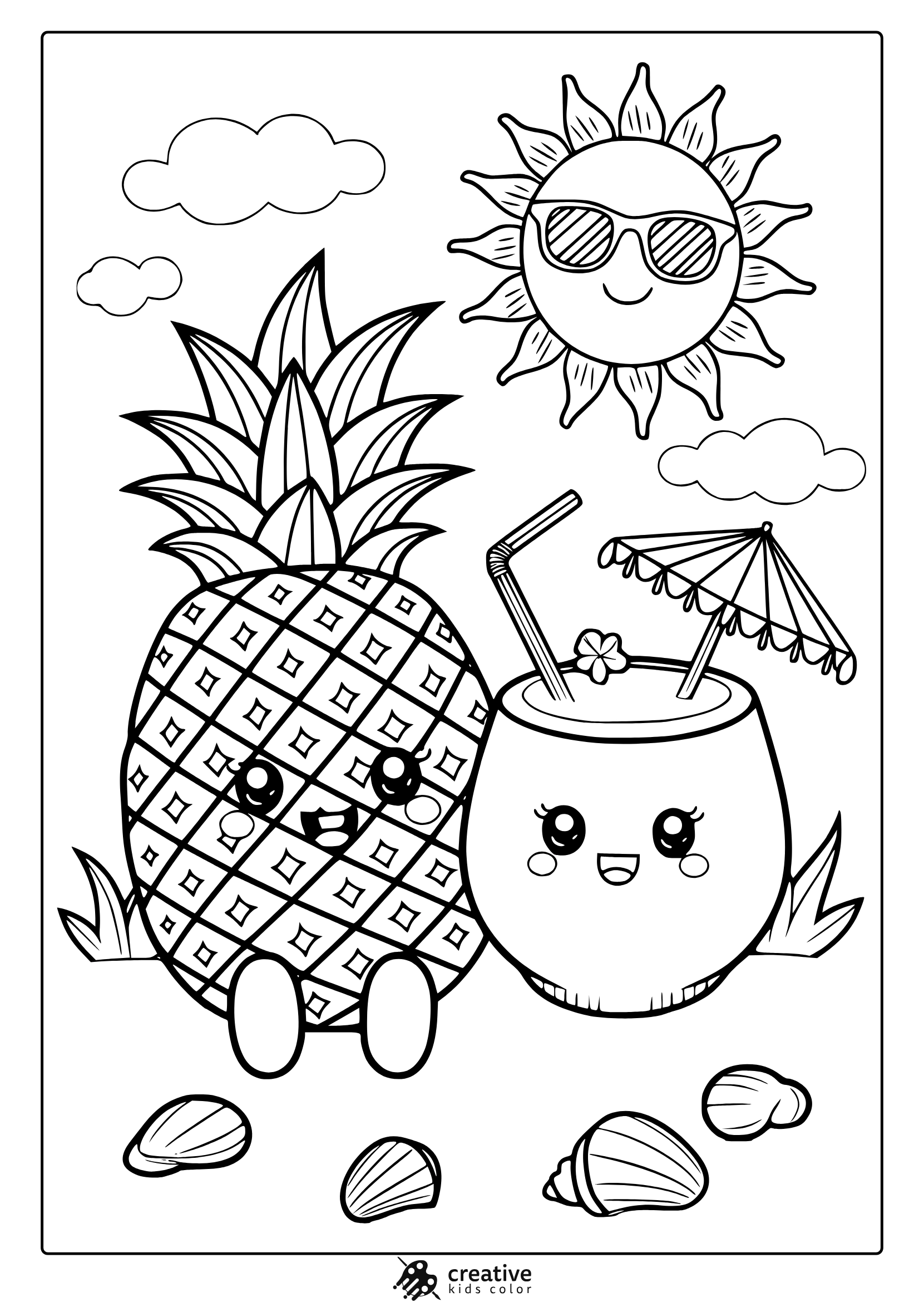 Printable Summer Coloring Pages Food
