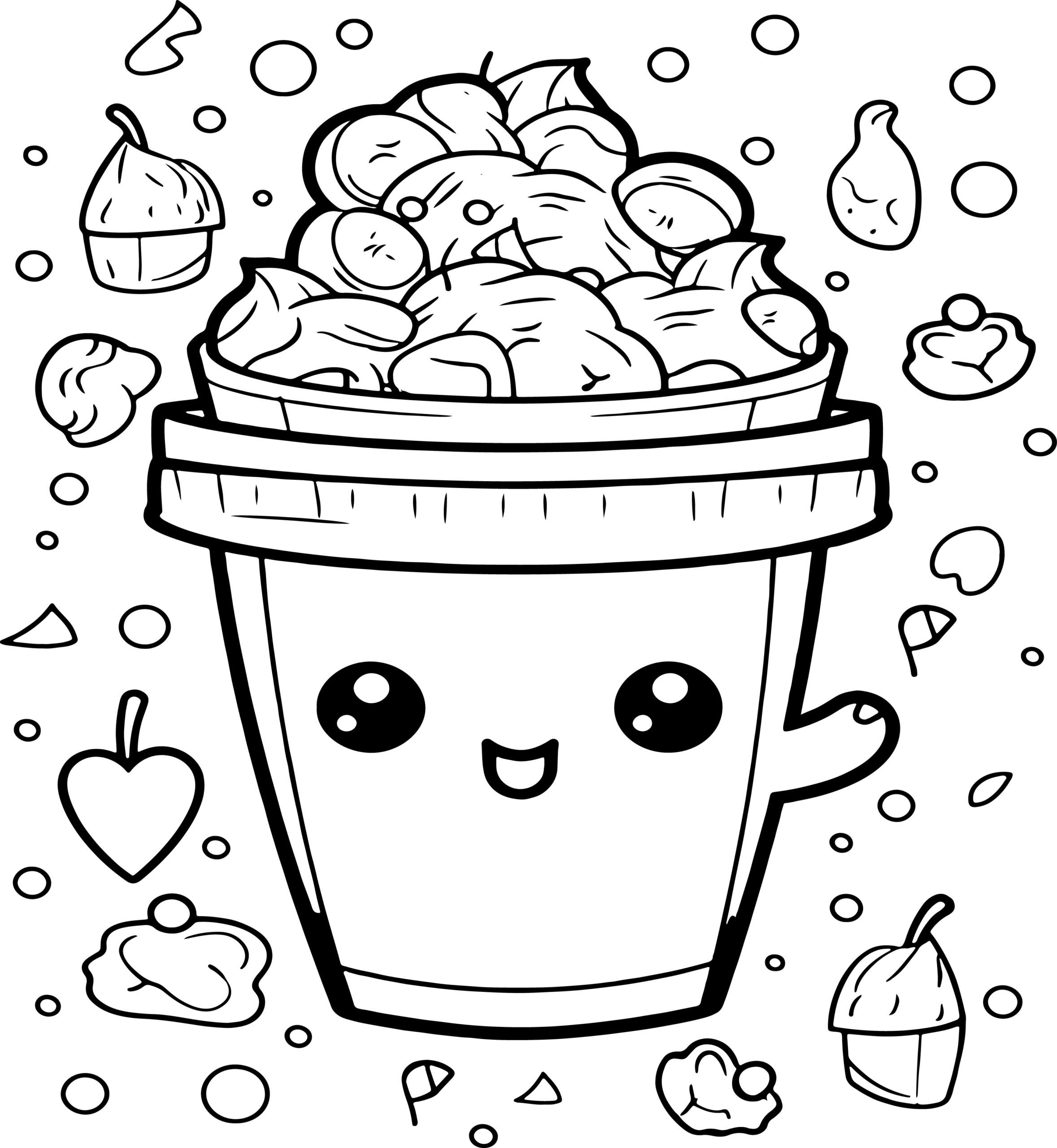 Kawaii Food Coloring Book 50 Adorable Relaxing Easy Kawaii Food And Drinks Made By Teachers