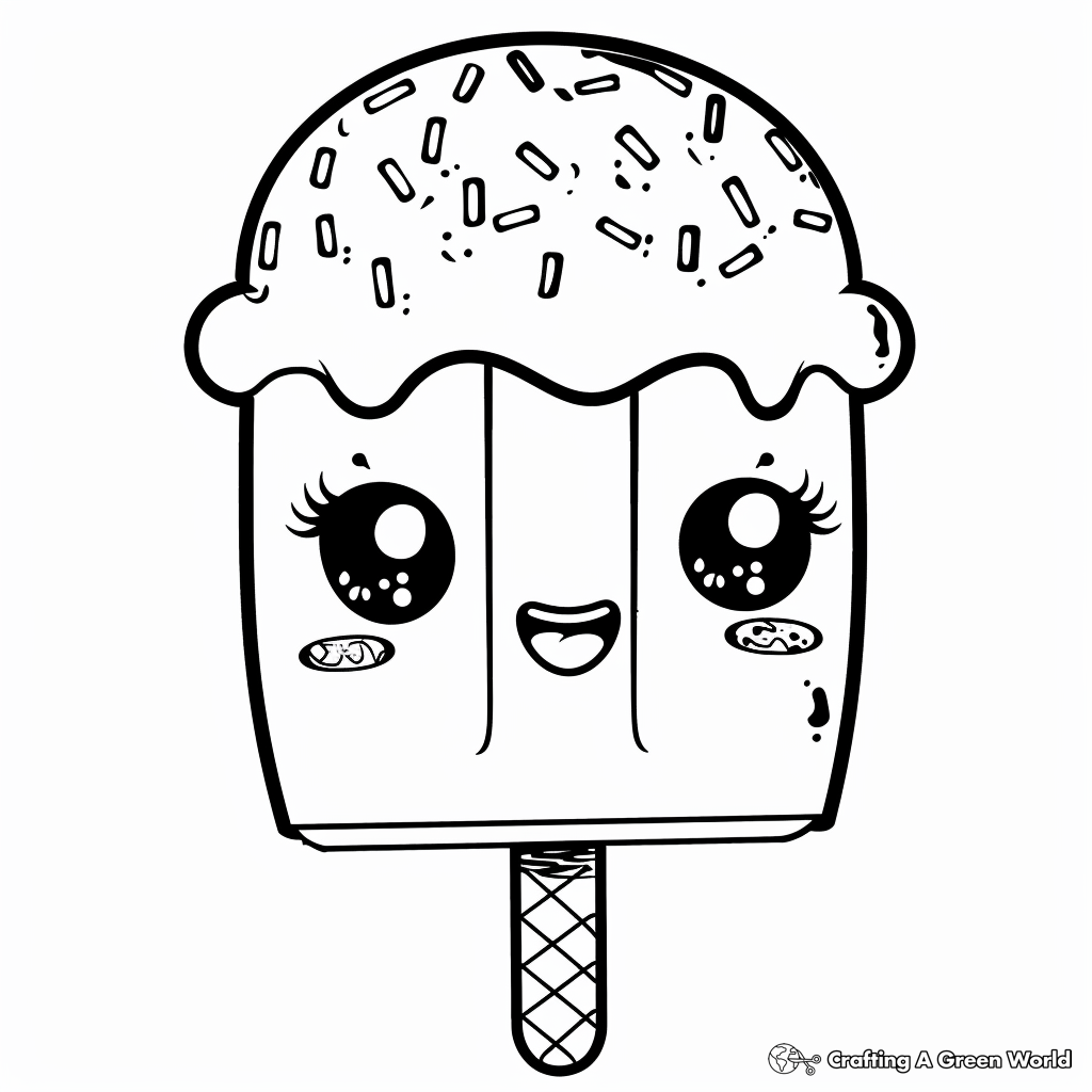 Kawaii Ice Cream Coloring Pages Free Printable 