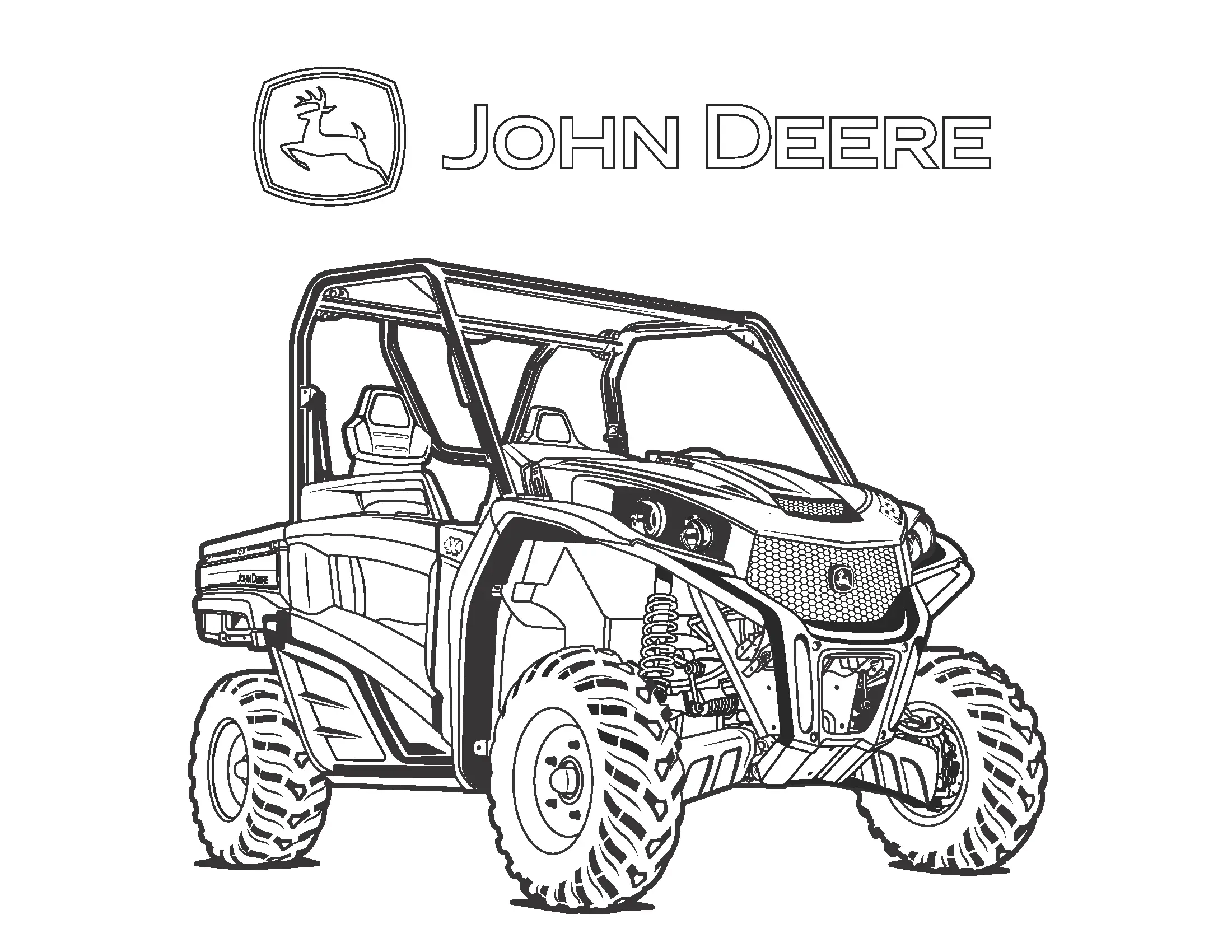John Deere Combine Coloring Pages