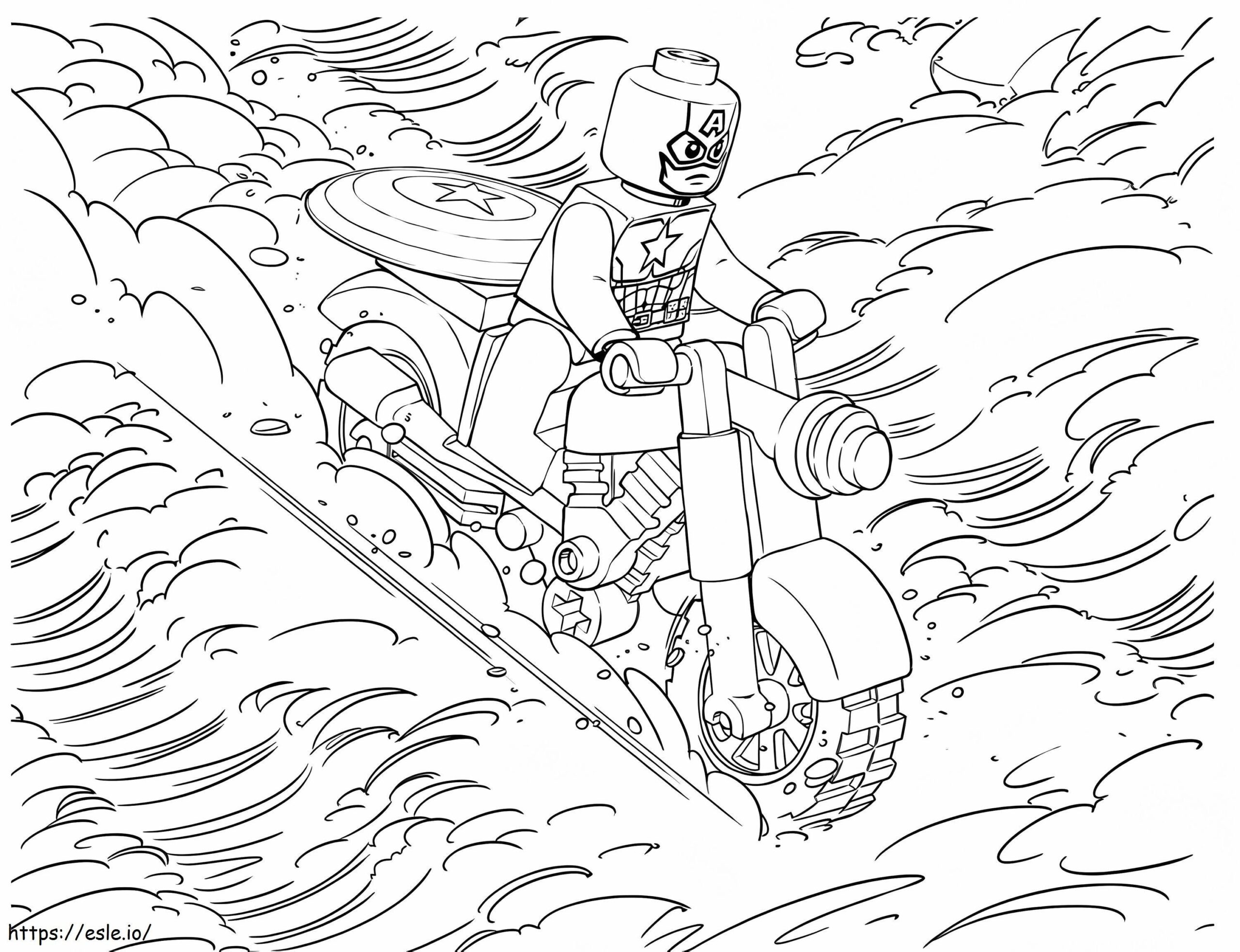 Captain America Motorcycle Coloring Pages